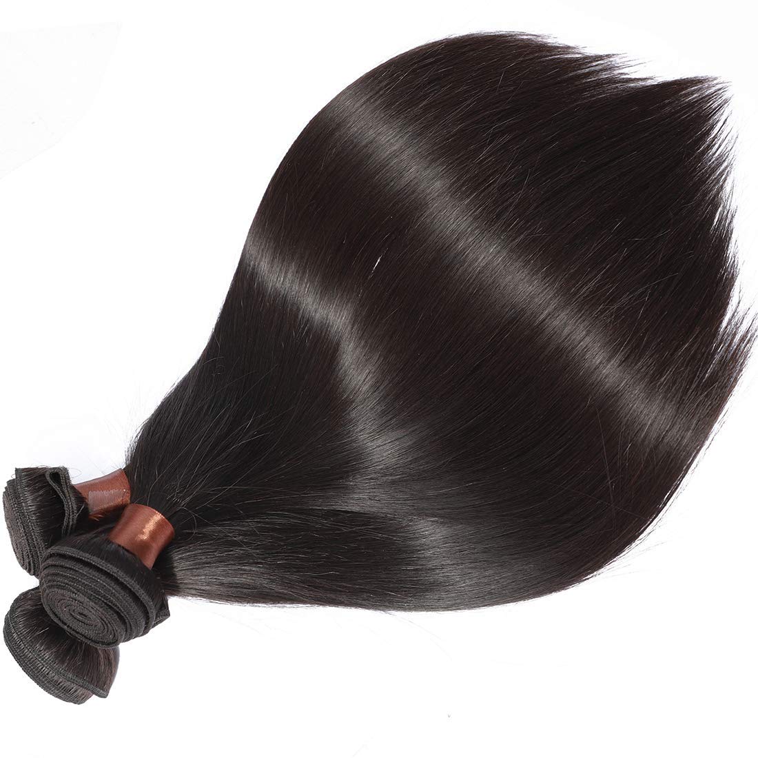 ANGIE QUEEN Brazilian Virgin Straight Hair Human Hair One Bundle 100% Unprocessed Human Hair Extention Weave Nature Black Color (28)