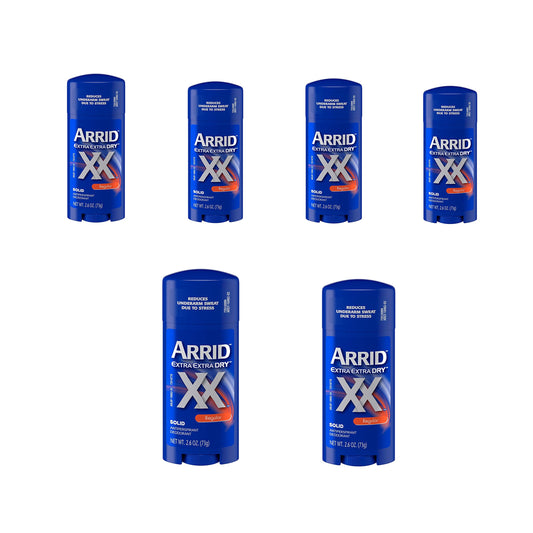 Arrid XX Regular Scent Extra Extra Dry Solid Anti-Perspirant Deodorant 2.6 oz (Pack of 6)