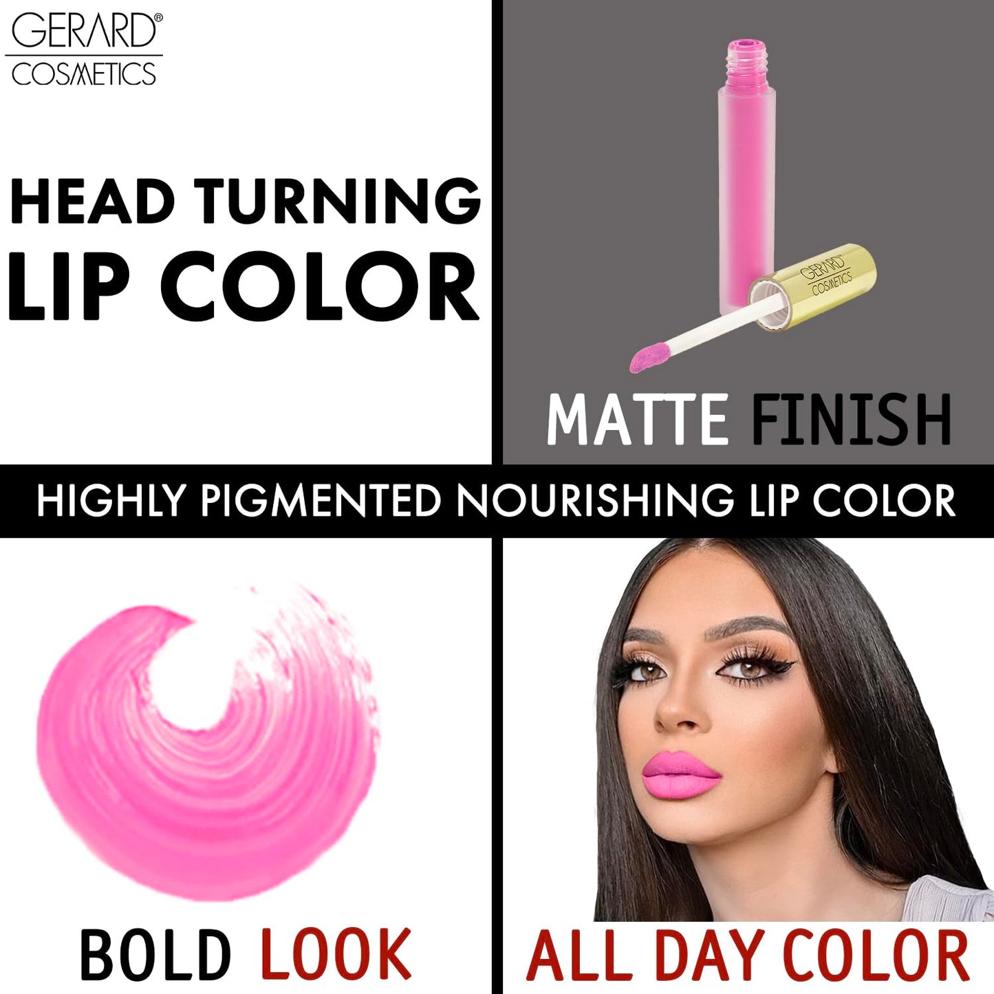 Gerard Cosmetics HydraMatte Liquid Lipstick Summer Lovin, Hot Pink Lipstick with Matte Finish, Long Lasting and Non Drying, Super Pigmented Fully Opaque Lip Color