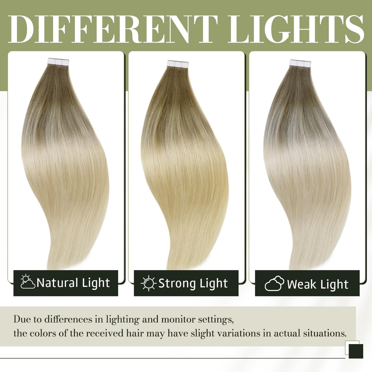 RUNATURE Human Hair Tape in Extensions Balayage Straight Tape in Extensions Real Human Hair Ombre Ash Brown to Platinum Blonde Human Hair Extensions Tape in Blonde Double Sided 12 Inch 20pcs 30g