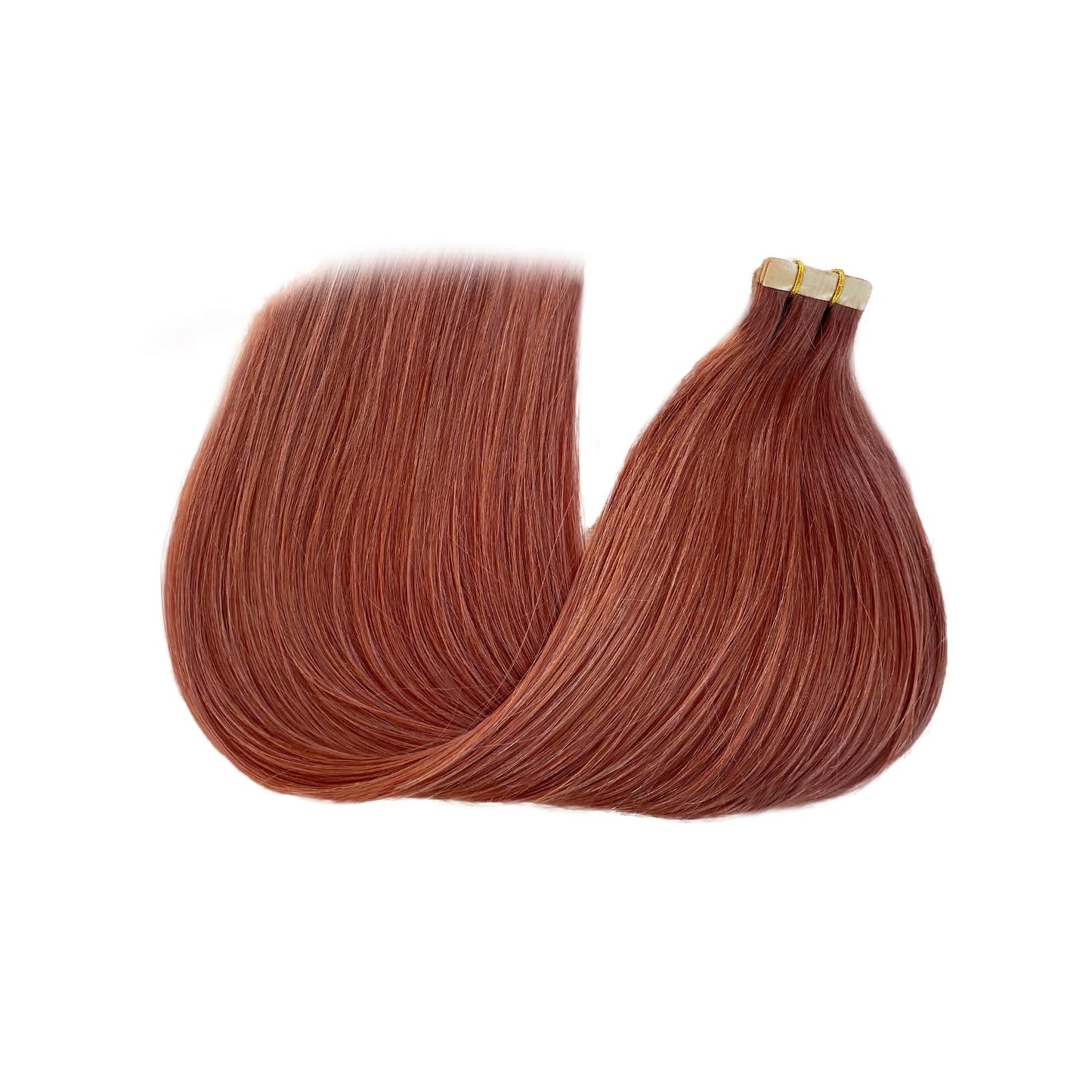 Tape in Hair Extensions Human Hair 14 Inch Glue in Remy Hair Extensions Auburn Brown Color Fashion Tape in Extensions for Women Double Side Invisible Tape in Human Hair Extensions 20Pcs 30Gram