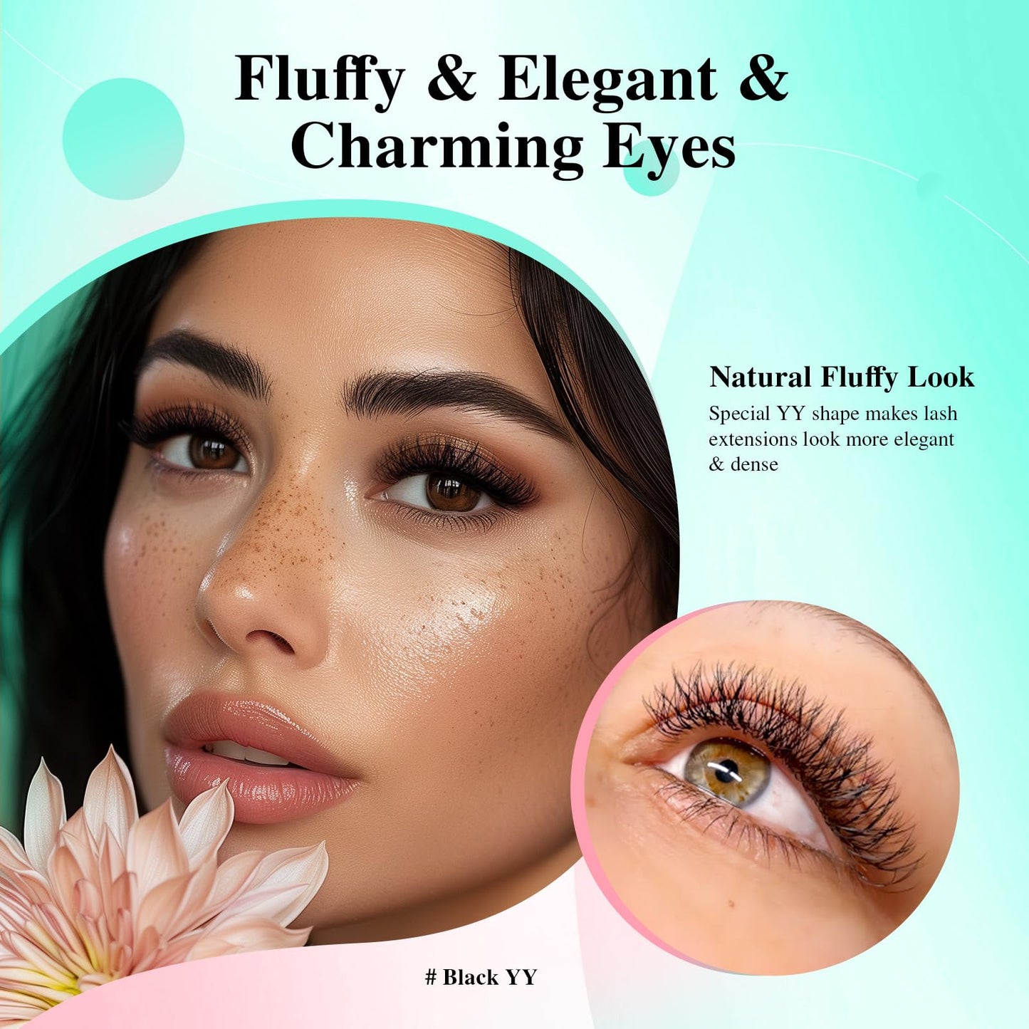 NAGARAKU YY Eyelash Extensions High Capacity 54 Rows 0.07 C Curl 7-15mm Mix Length Supplies Y Lash 4D Russian Volume Cross YY Eyelashes Handwoven Y Shaped Mesh Technology Wispy Cluster Matte Black