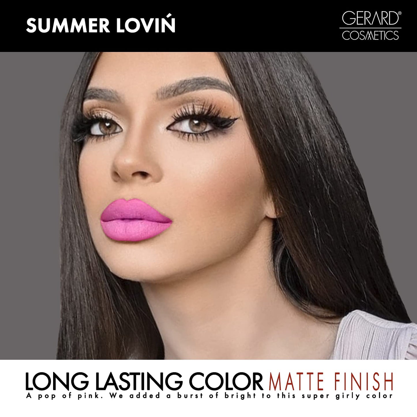 Gerard Cosmetics HydraMatte Liquid Lipstick Summer Lovin, Hot Pink Lipstick with Matte Finish, Long Lasting and Non Drying, Super Pigmented Fully Opaque Lip Color