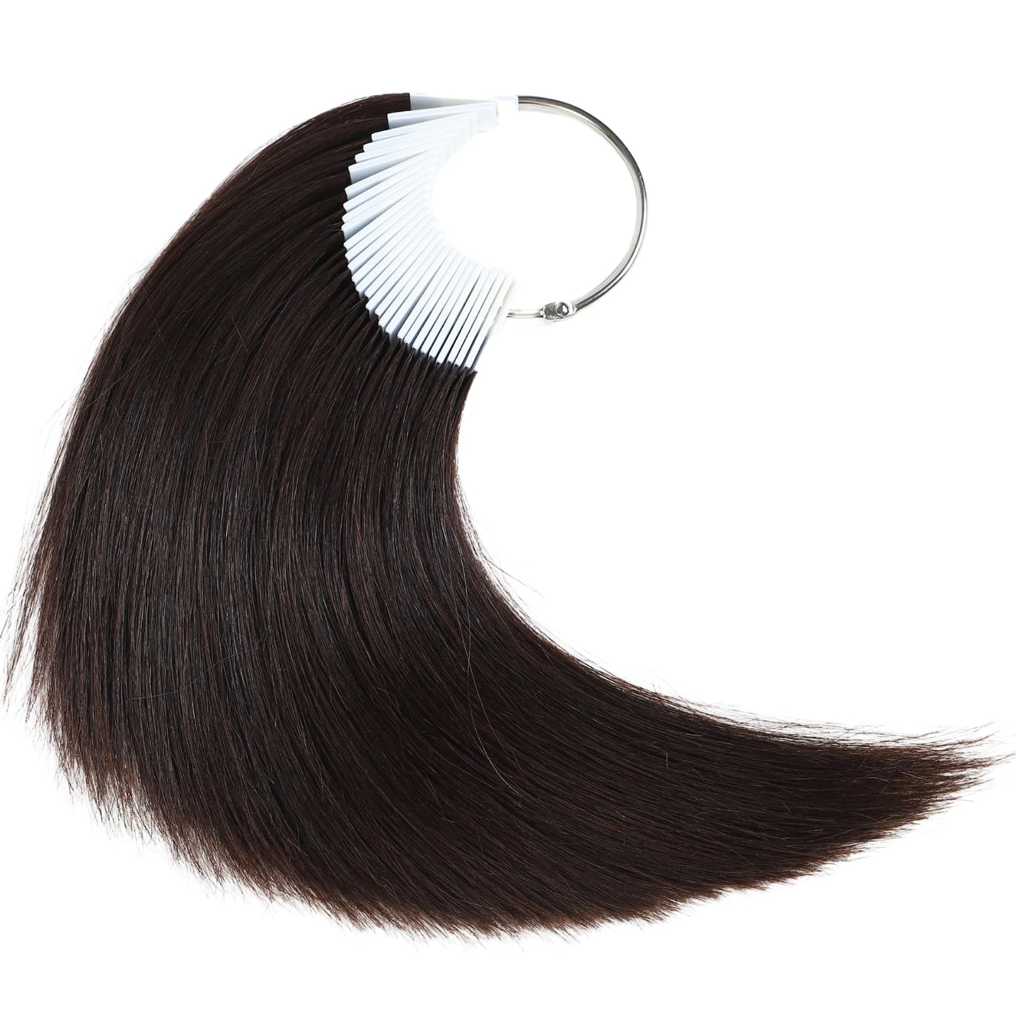 RINBOOOL Hair Swatches for Testing Color, Dark Brown Tone Level 2, Real Natural Remy Human Hair, 30 Strands per Pack, 8 Inches