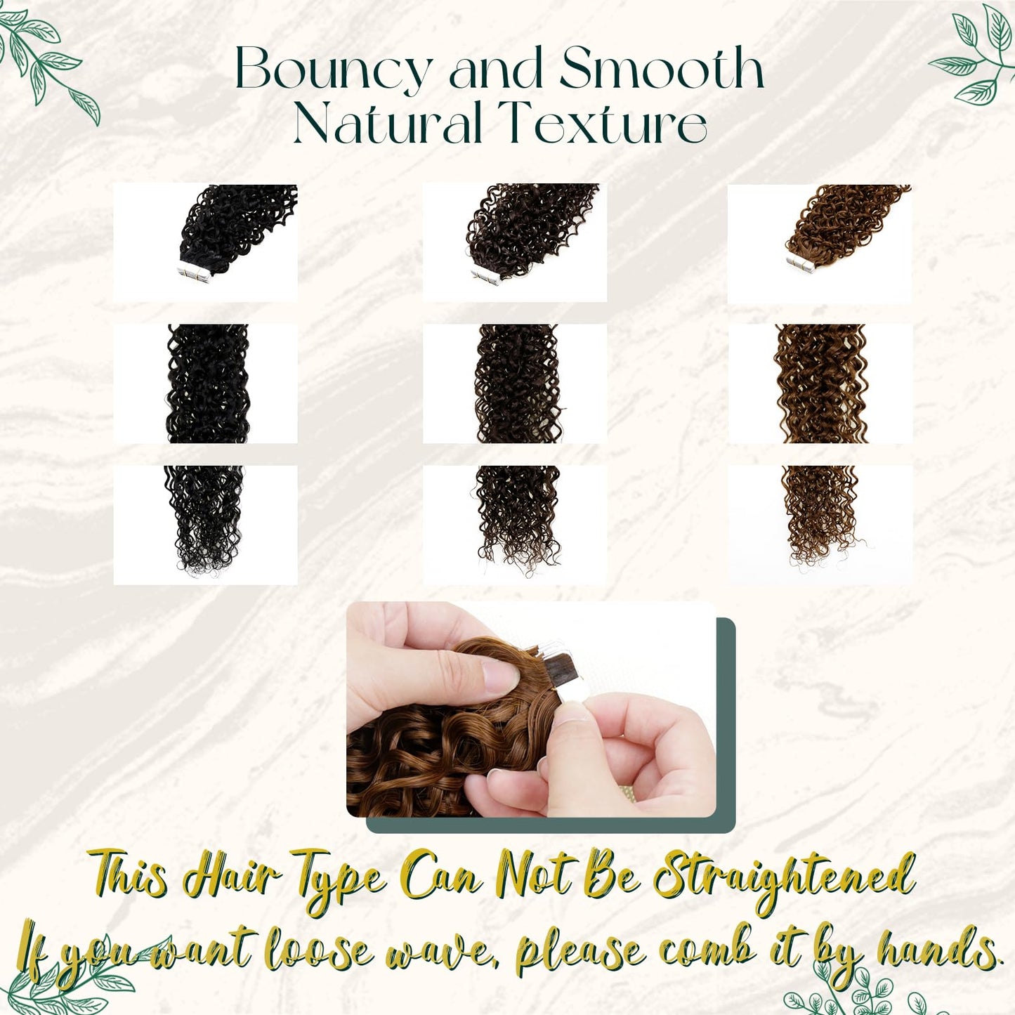 RUNATURE Curly Tape in Hair Extensions Human Hair Dark Brown Natral Wave 14 Inch Tape ins Human Hair Extensions Curly Tape in Remy Hair Extensions Silky Curly Human Hair Tape In Extensions 50g 20pcs