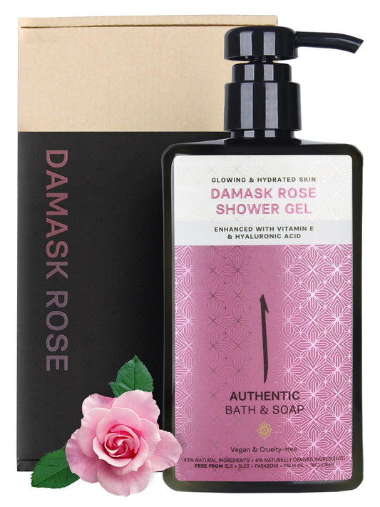 AUTHENTIC BATH & SOAP Rose Body Wash for Normal Skin – Soothing Shower Oil with Rose Water & Essential Oils, Vegan, Cruelty-Free, Hydrating Body Wash Women, 16.9 Fl Oz