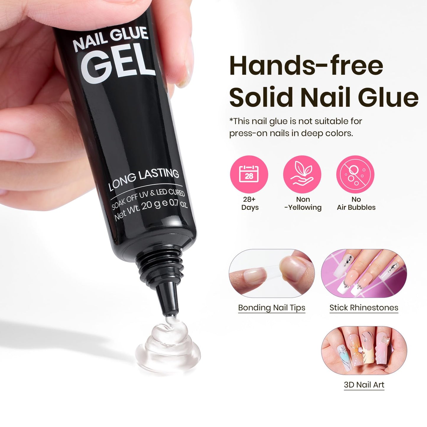 Beetles Tipex Nail Tips Long Square-C Curved Half Matte Nail Tips 224 Pcs Pre Building Fake Nails with Uv Nail Glue, LED Nail Lamp - Thick Acrylic Nail Set for Flat Nails