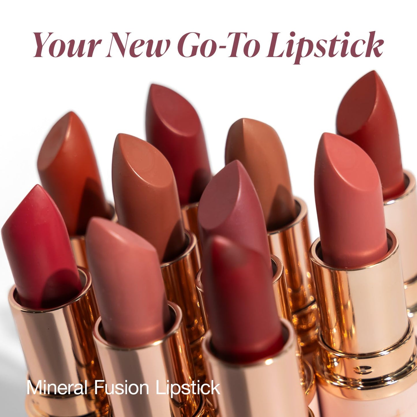 Mineral Fusion Lipstick, Vivid & Smudge-Free Lip Color with Avocado Oil, Cocoa Seed Butter & More, Long-Lasting Vegan Lipstick, FD&C Dye-Free, Cruelty-Free, Paraben-Free, Gluten Free, Rose Sangria