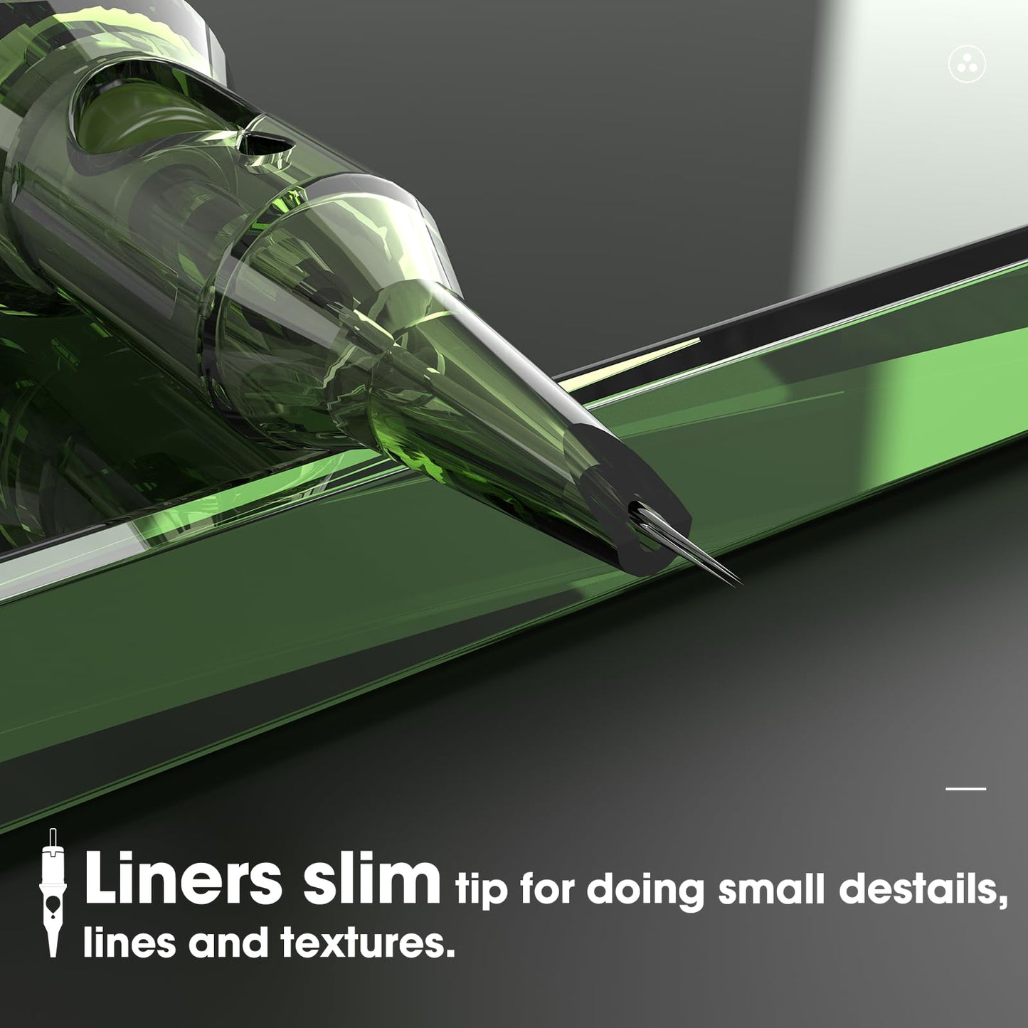 INKin REVO Tattoo Cartridge Needles 1RL, Single Cartridges Needles #08 Round Liner 0.25MM Bugpin Disposable Tattoo Needles With Re-Define Precision And Professional Membrane 20Pcs(R0801RL)