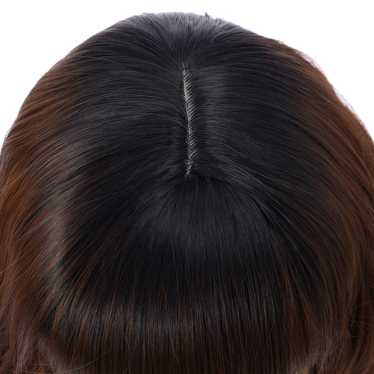 incohair 14 Inches Ombre Brown Wig Short Brown Bob Wigs Black to Brown Synthetic Cosplay Party Daily Wigs Wig Cap Included (Ombre Brown)