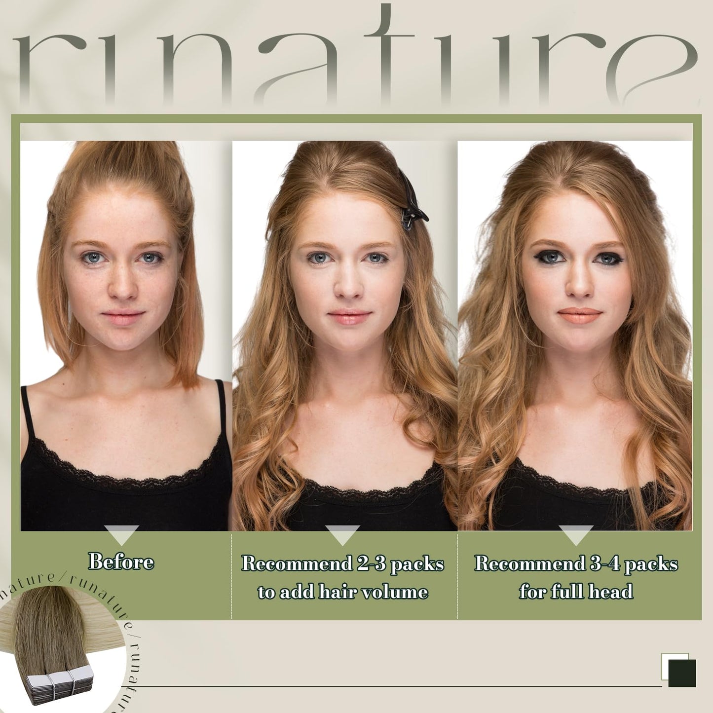 RUNATURE Human Hair Tape in Extensions Balayage Straight Tape in Extensions Real Human Hair Ombre Ash Brown to Platinum Blonde Human Hair Extensions Tape in Blonde Double Sided 12 Inch 20pcs 30g