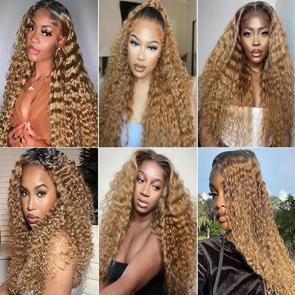 10 12 14 inch Ombre Bundles Honey Blonde Human Hair 1B27 Brazilian Real Unprocessed Virgin Deep Wave Human Hair Bundles