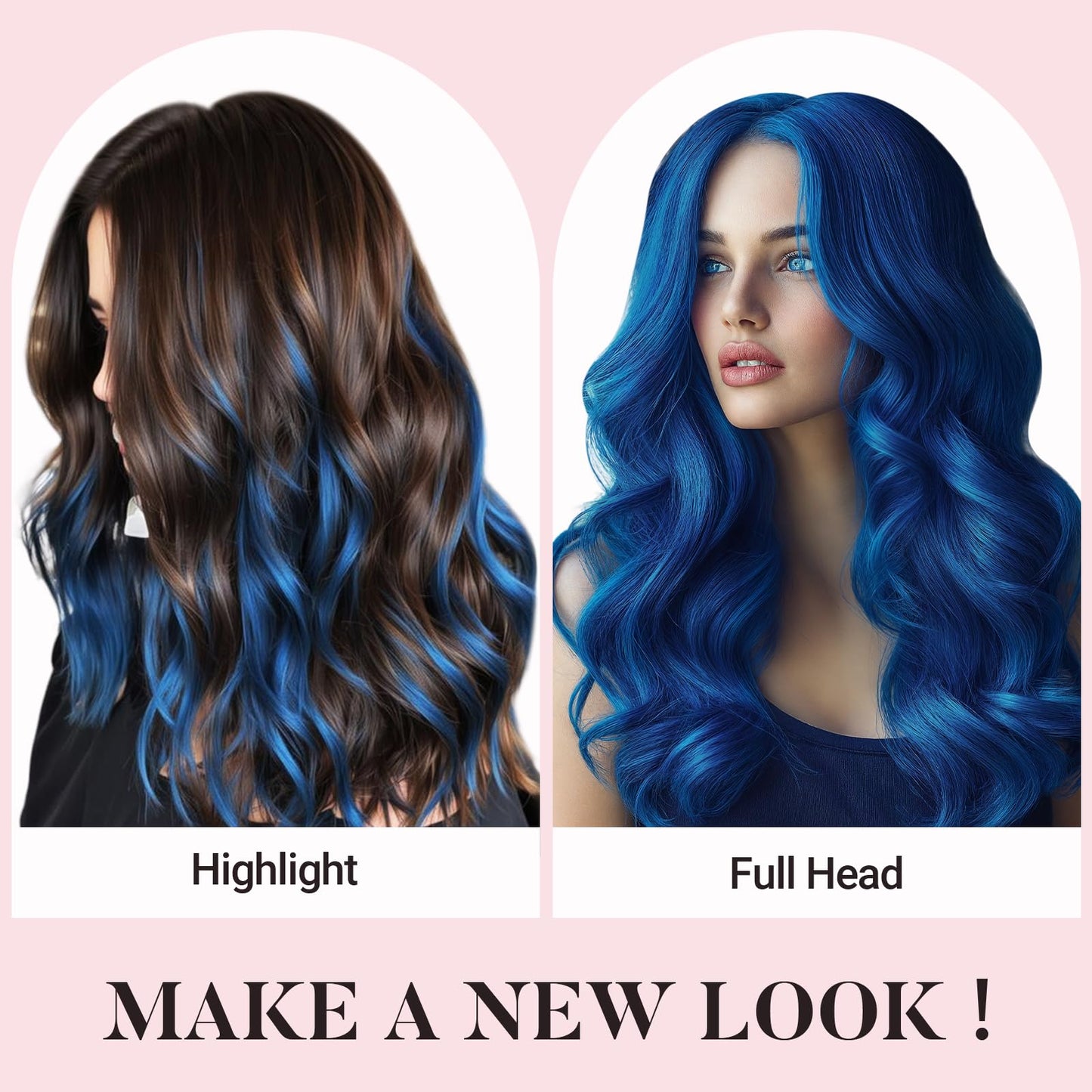 MAXITA Tape in Hair Extensions Human Hair Blue Tape in Extensions 14 Inch 10pcs 25g Remy Invisible Silky Straight Colored Soft Real Human Hair Tape ins Natural Hair Extensions for Women