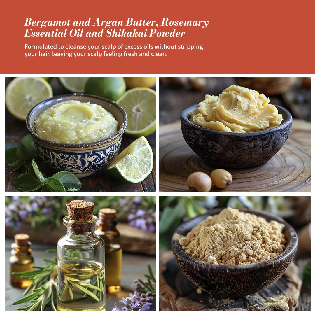 Vida Bars Growth Conditioner Bar for Curly and Thinning Hair | All Natural, Moisturizing, Vegan, Handmade in the USA (Bergamot & Rosemary Scent for Curly Hair)