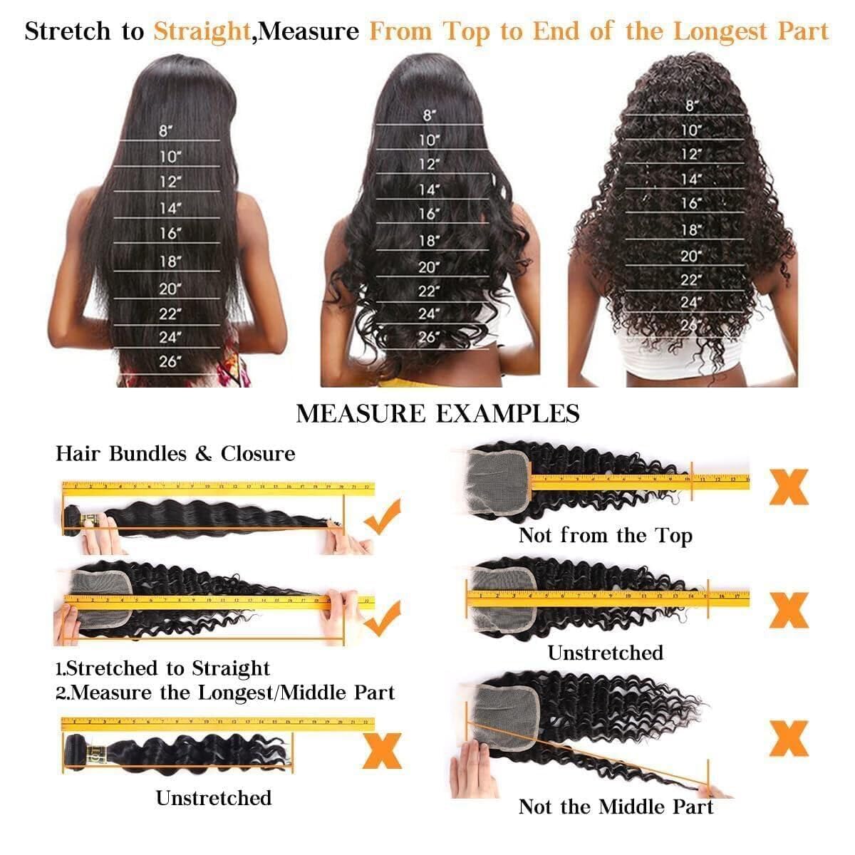 QTHAIR 16A Grade Brazilian Straight Human Hair Bundles 100% Unprocessed Brazilian Straight Human Hair Weave Natural (16", Hair Bundles)