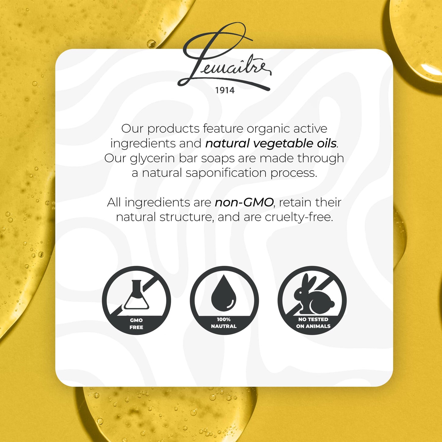 LEMAITRE Glycerin Soap - Vegan Transparent Bar, Gentle Cleanse, Vegan Bar, Cruelty-Free, Fragrances & Skin care for Women, Men (3.17 Ounce (Pack of 1), Traditional)