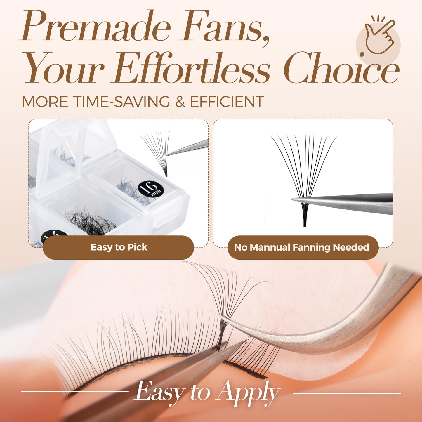 LASHVIEW 600 Fans Premade Lash Fans,10D D Curl Thickness 0.05 Premade Fans Eyelash Extensions 8-15 mm Mixed Length Promades Eyelash Fans Professional Pre Made Lash Fans (10D-0.05-D 8-15mm)