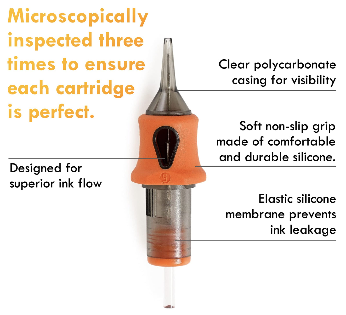 BEZTAT Ultra Premium Professional Tattoo Needles Cartridge w/Grip & Machine Covers Sleeves #08 Magnum 20 Pack (0815M1)