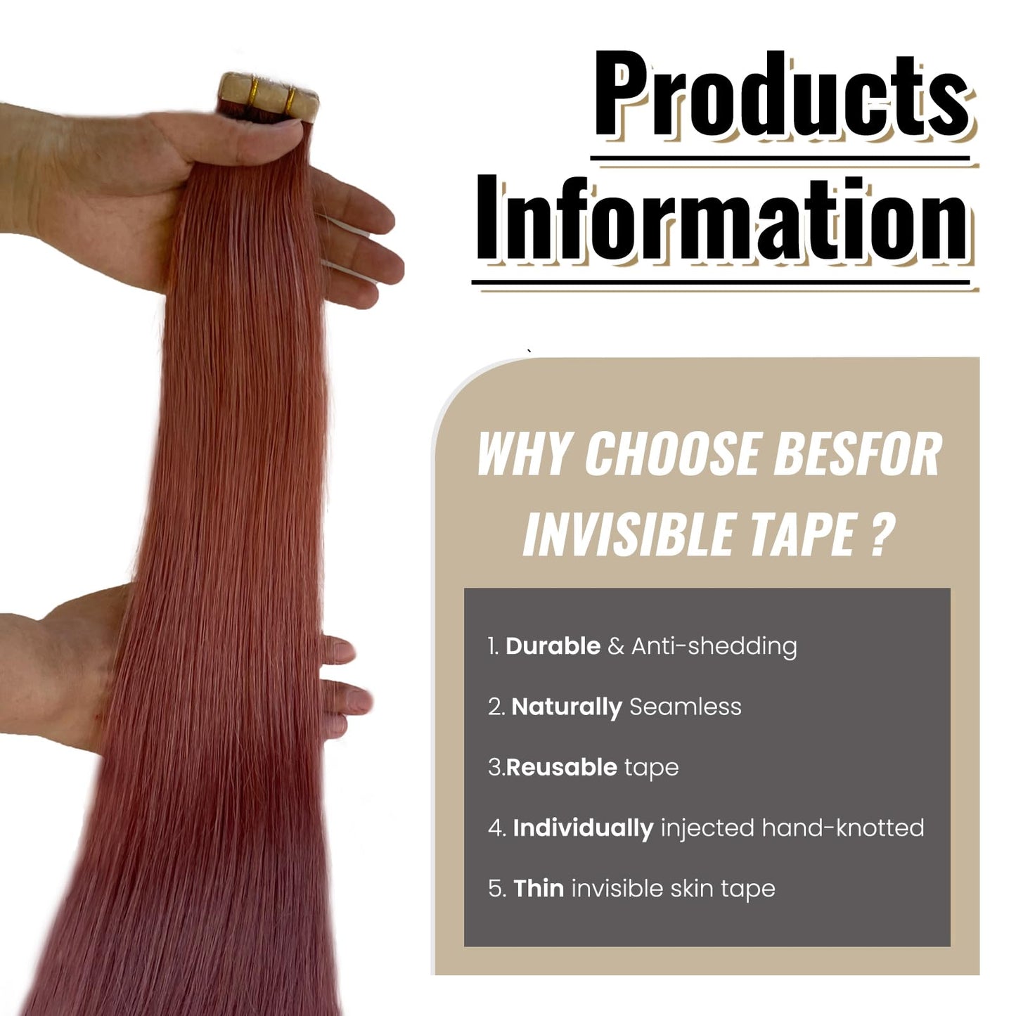Tape in Hair Extensions Human Hair 14 Inch Glue in Remy Hair Extensions Auburn Brown Color Fashion Tape in Extensions for Women Double Side Invisible Tape in Human Hair Extensions 20Pcs 30Gram