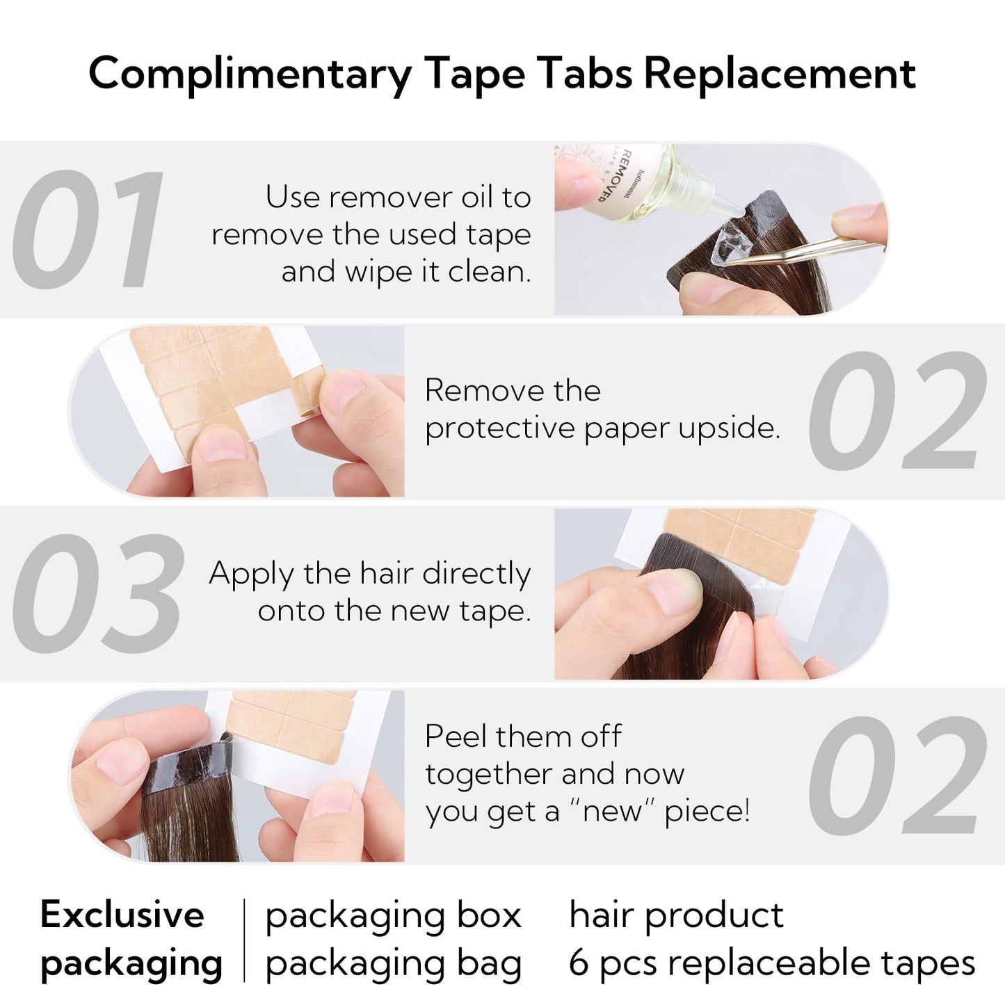 HOTBANANA Tape in Hair Extensions - 16 Inch 40pcs 100g Dark Brown Human Hair - Straight Remy Tape Extensions