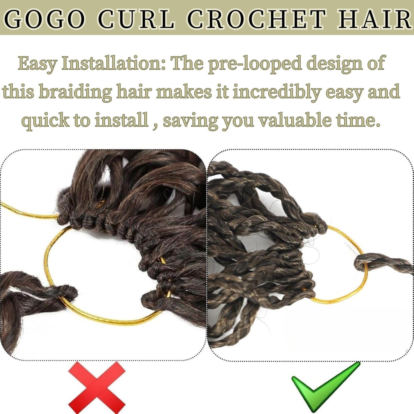 Gogo Curl Crochet Hair 14 Inch 8 Packs Pretwisted Curly Crochet Hair Pre looped Ocean Wave Crochet Hair Water Wave Deep Twist Crochet Synthetic Braiding Hair for Women Girl Kids (T350)