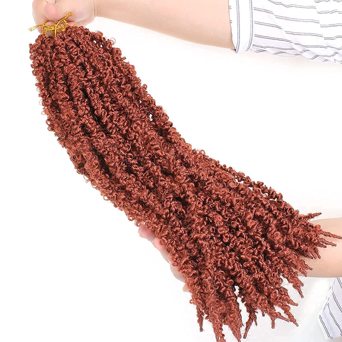 ZRQ Ginger Butterfly Locs 20 Inch Distressed Faux Locs Pre-looped 350 Crochet Locs Synthetic Crochet Braids Soft Locs For Women Extensions (6 Pack 350#)