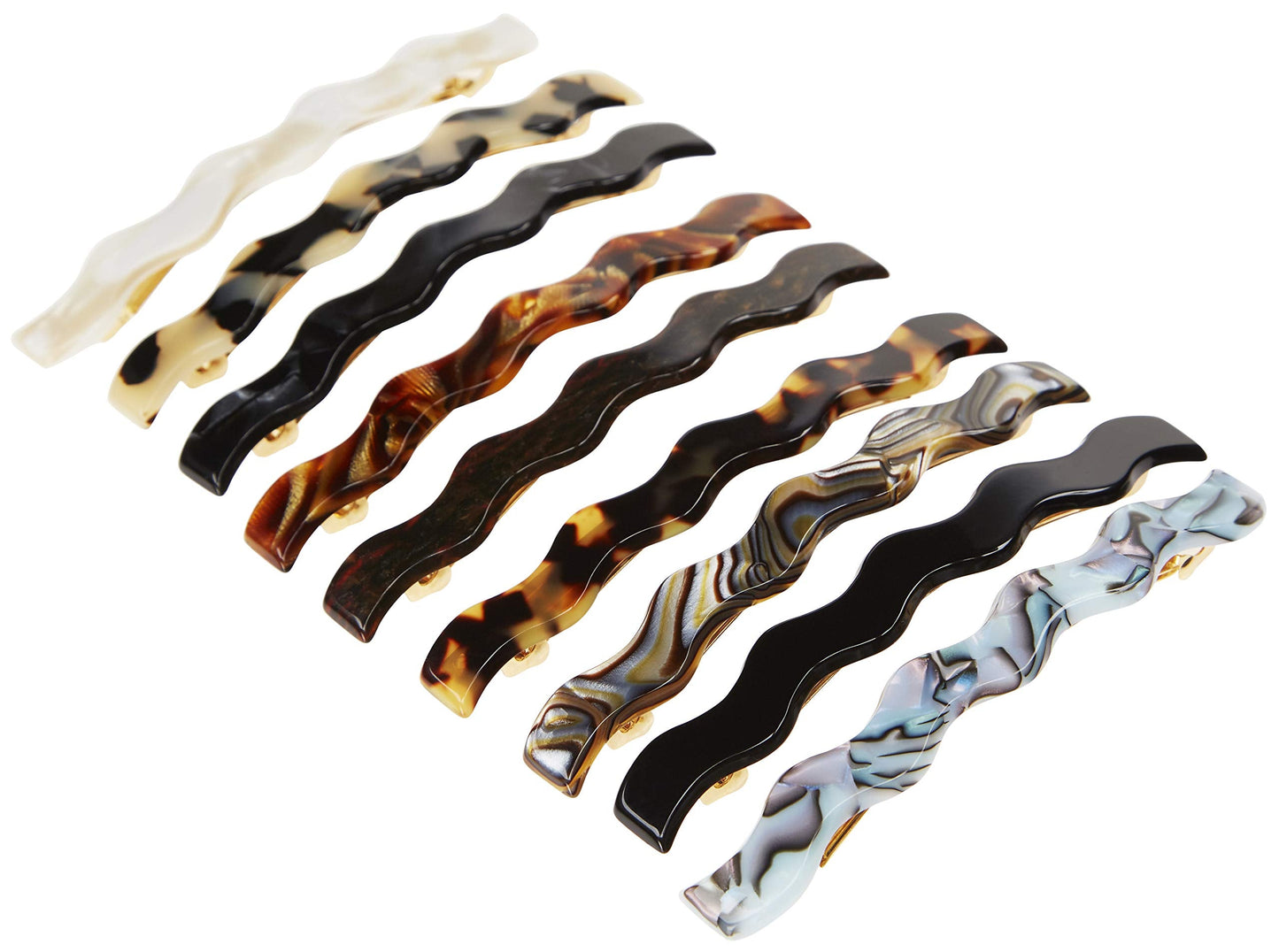 France Luxe Wavy Long and Skinny Barrette, Alba - Comfortable Fit For Polished Perfection