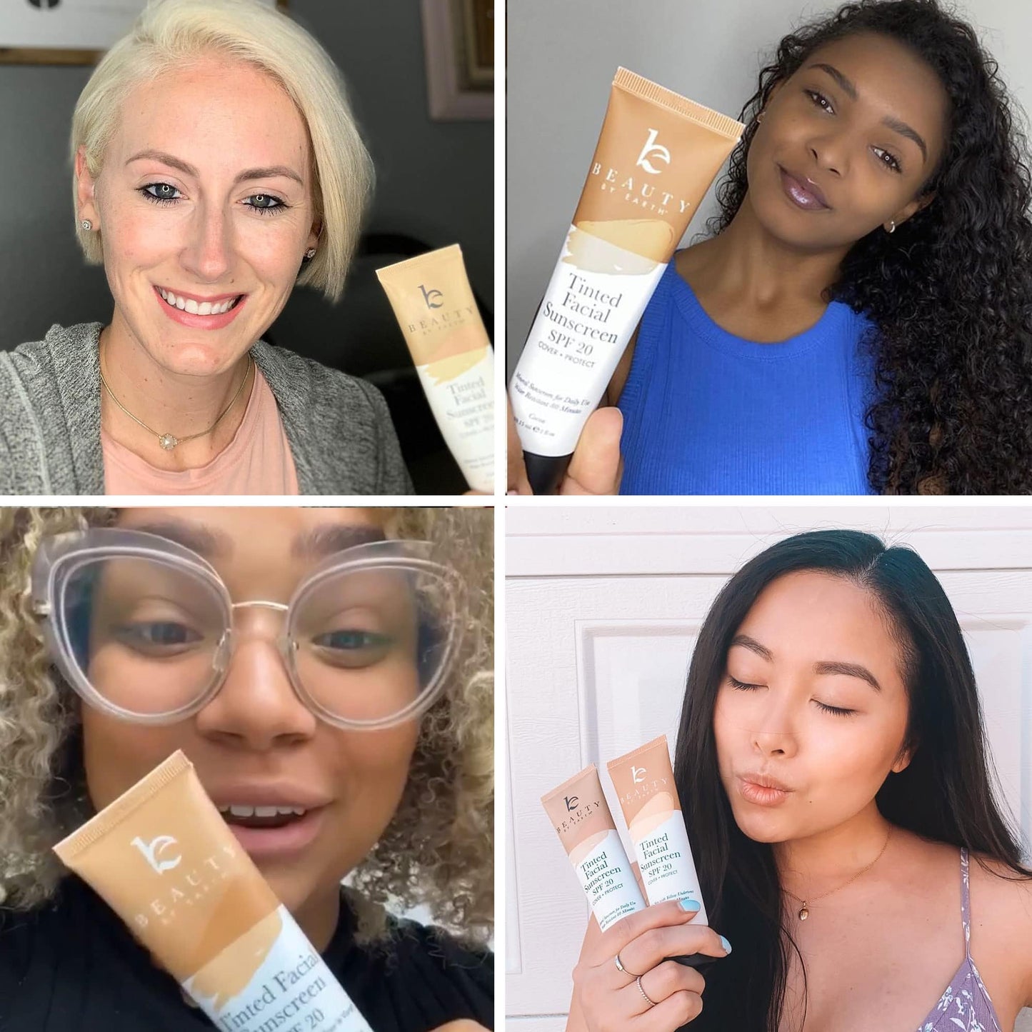 Tinted Sunscreen for Face - SPF 20 With Natural & Organic Ingredients Broad Spectrum Sunblock Lotion, Tinted Moisturizer Zinc Oxide Sunscreen Face for Skincare, Facial Sunscreen (Light Beige 2pk)