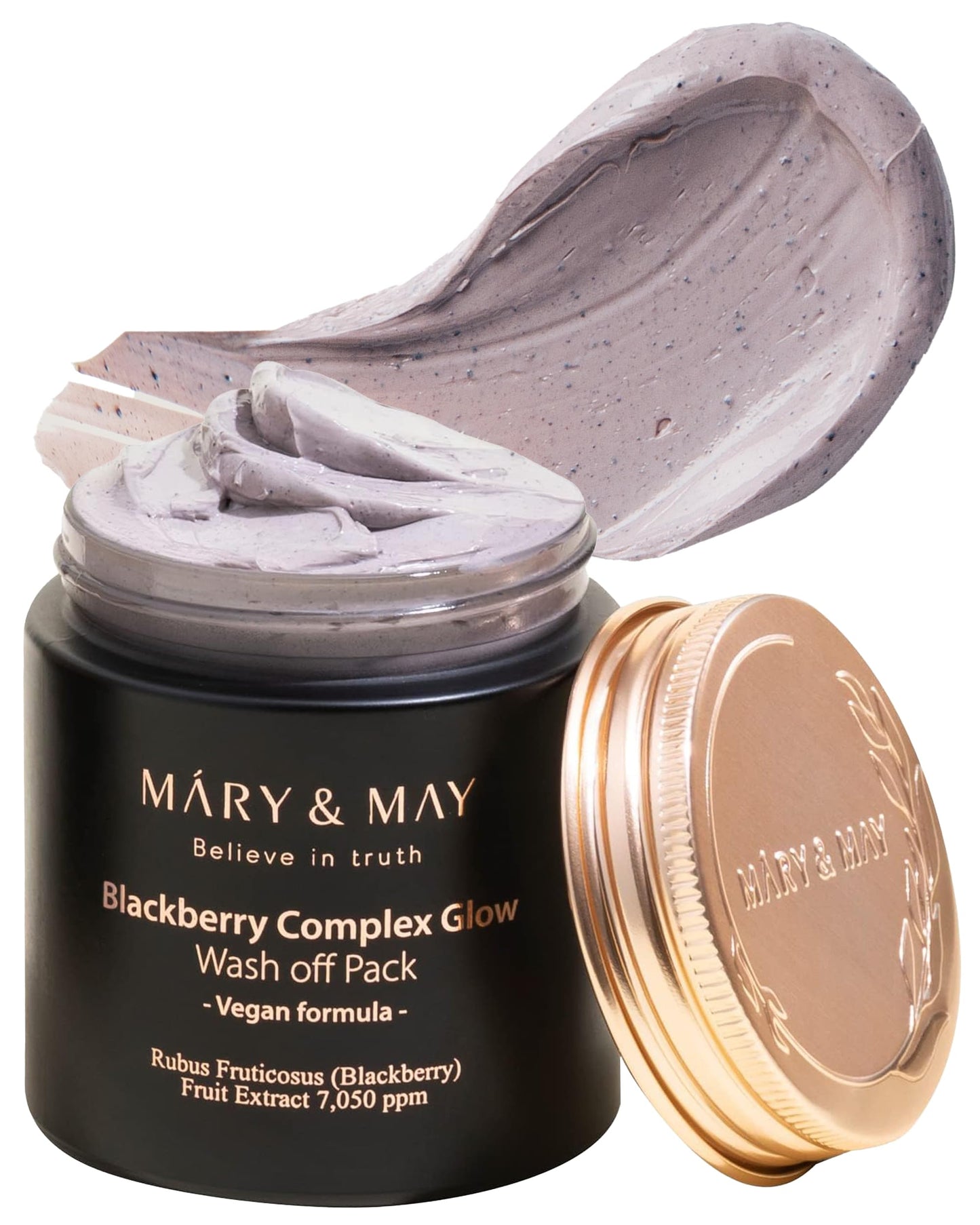Mary&May Vegan Blackberry Complex Glow Wash Off Mask - Blackhead Care, Pore Clearing, Anti Aging Clay Mask - Bright and Glow Skin - Korean Skincare, 4.23oz.