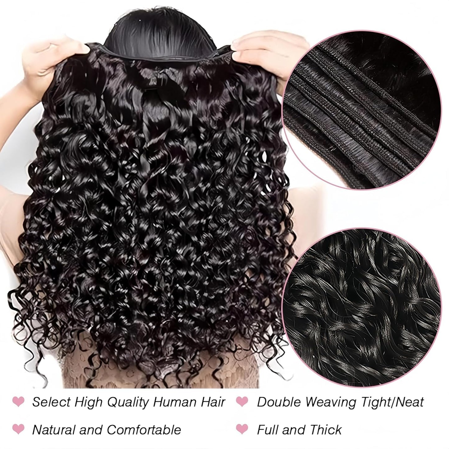Selina 4 Bundles 18''20"22"24" Kinky Curly Bundles Human Hair Bundles Unprocessed Remy Hair Extensions Brazilian Virgin Human Hair 100 Gram/Bundle (18 20 22 24inch, Natural Color)