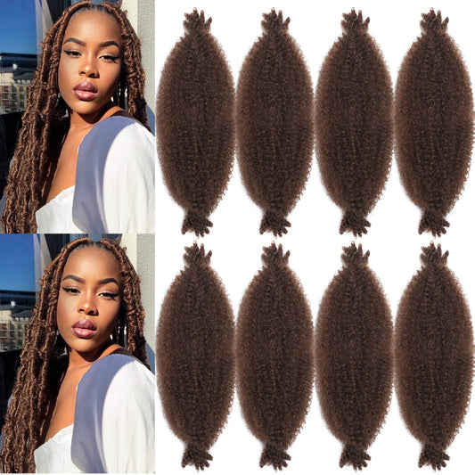 Springy Afro Twist Hair - 12 Inch Marley Twist Braiding Hair, Pre-fluffed Spring Twist Hair, Kinky Hair Afro Twist Hair for Faux Locs (8 Packs, 30#)