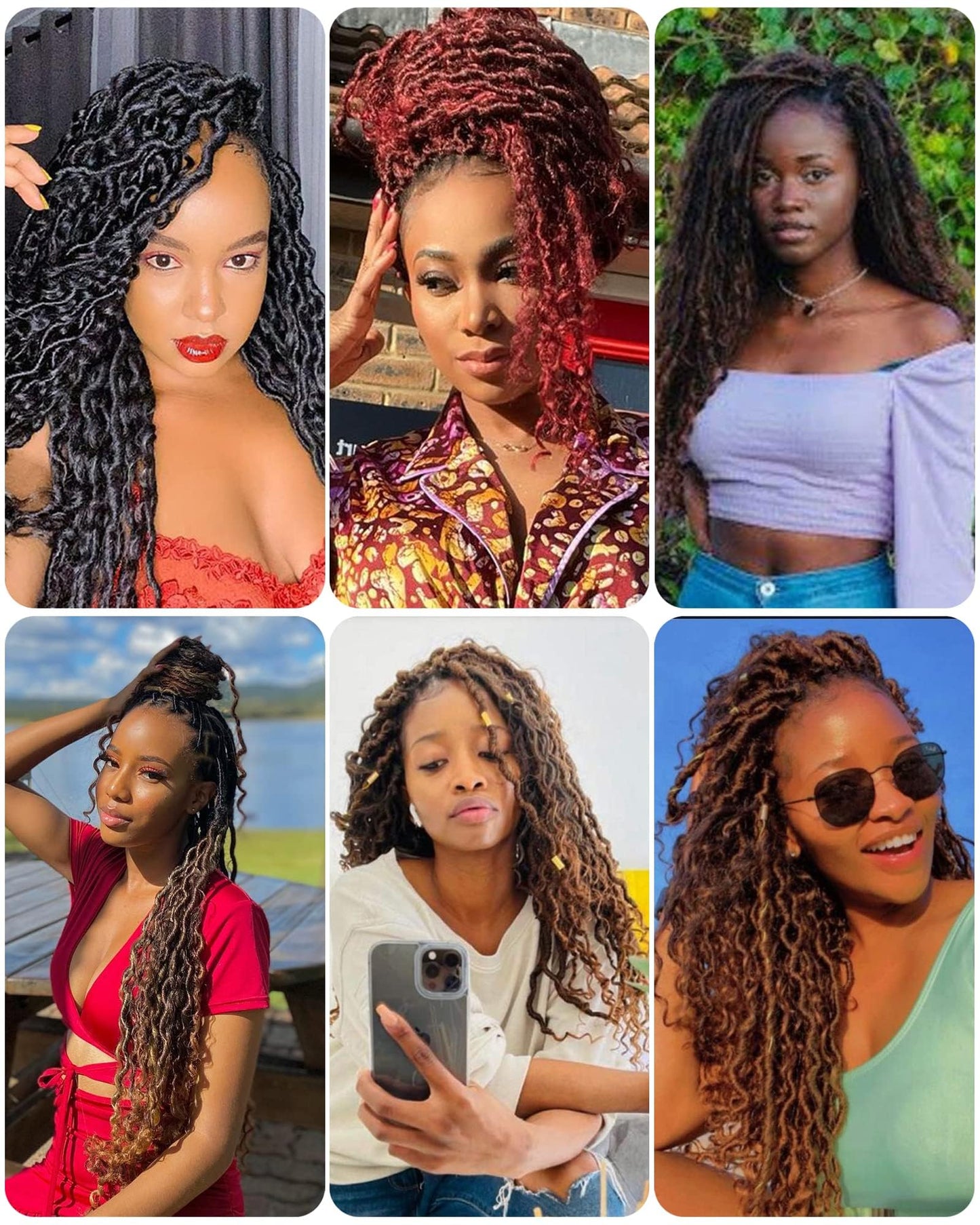 14 Inch Blonde Crochet Hair Goddess Locs 7 Packs Bohemian Locs Crochet Hair with Curly Ends Pre Looped Soft Faux Locs Crochet Hair for Black Women River Locs Crohet Braids(14 Inch,613)