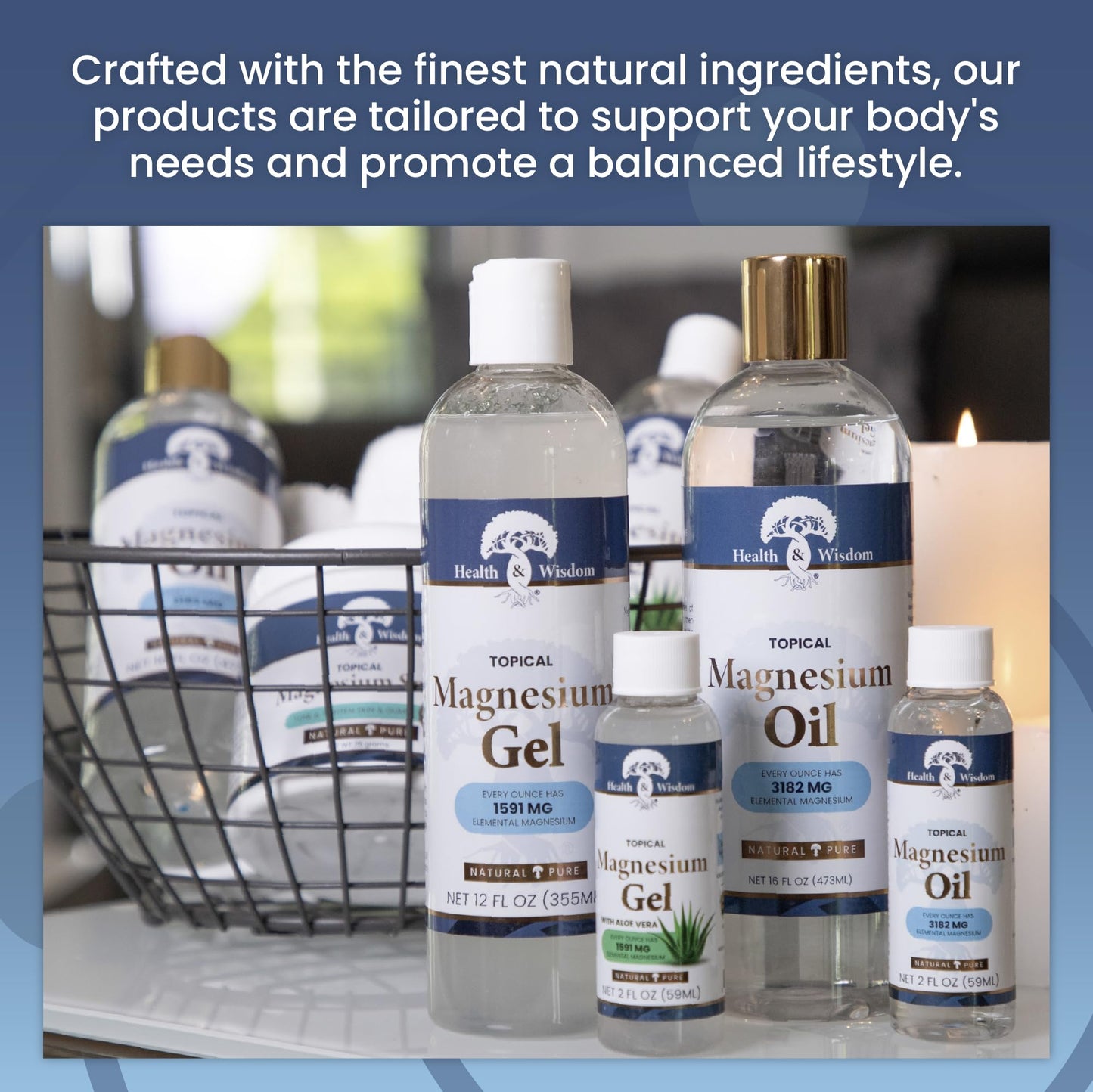 Health and Wisdom Topical Magnesium Gel with Seaweed Extract - Magnesium Gel Topical for Muscles, Magnesium Topical Gel, Gel Magnesium, All Natural Magnesium Gel, Magnesium Chloride Gel - 4 Fl Oz