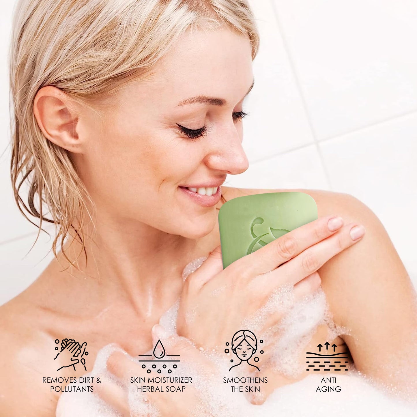 HERBOGANIC Jasmine Honey and Shea Butter Herbal Soap | Pack of 3 of 5oz soap Bar | Natural Bar Soap for Face and Body | Hydrating and Nourishing | Suitable for Men and Women