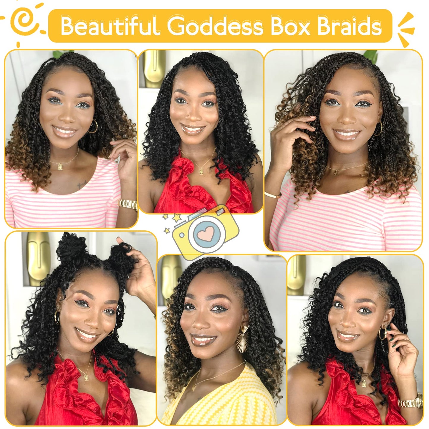 Fulcrum Goddess Box Braids Crochet Hair 12 Inch, 9 Packs Boho Box Braid Crochet Hair for Women, Pre-looped Bohemian 3X Crochet Braids with Curly Ends (12Inch, 1B/30/613#)