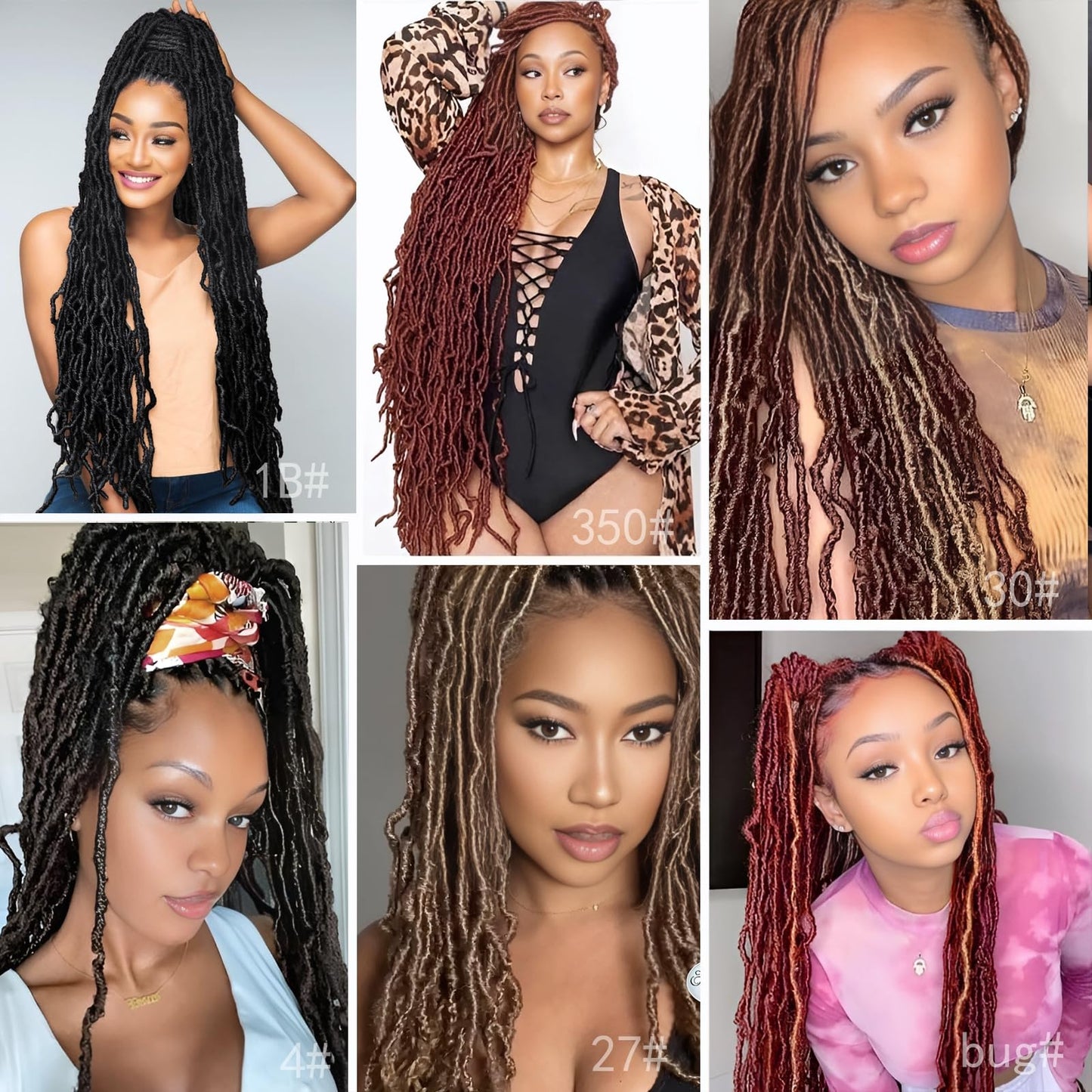 Faux Locs Crochet Hair 30 Inch 6 Packs Soft Locs Crochet Hair for Black Women New Crochet Braids Locs for Butterfly Locs Pre Looped Curly Wavy Braiding Hair Extensions (30#, 30 Inch)