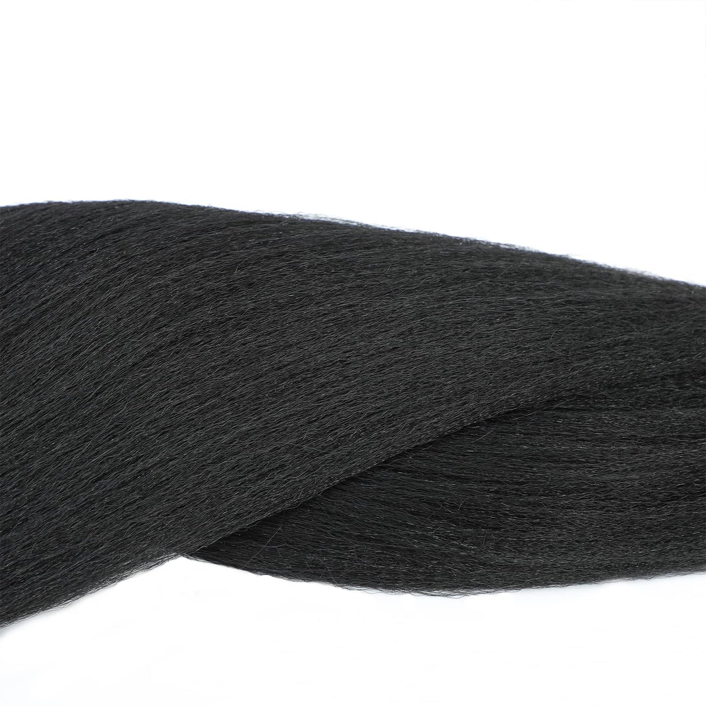 Alrence Pre Stretched Braiding Hair Long Braid 24 Inch 8 Packs Professional Braiding Hair Extensions Synthetic Crochet Twist Braids (24 Inch, 1B#)