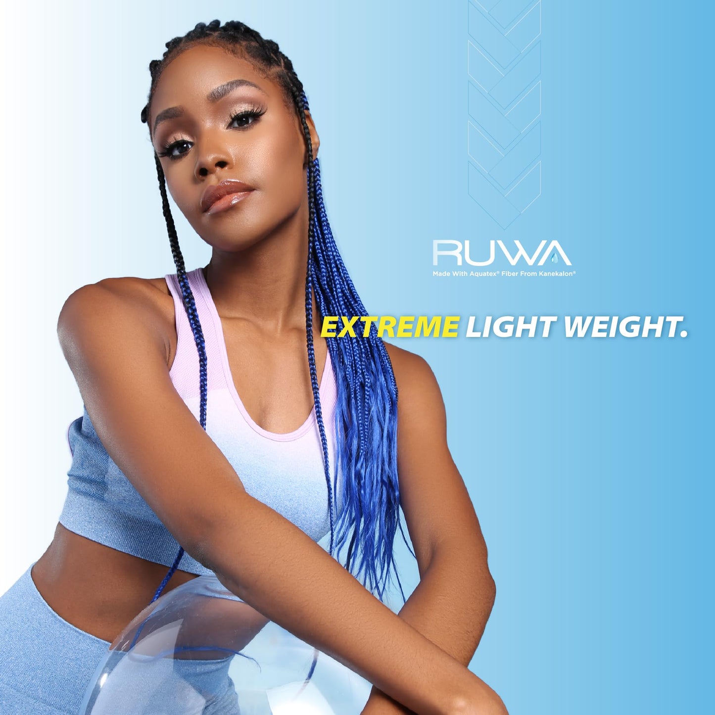 Sensationnel Ruwa prestretched braiding hair - 3x 48 inch water repellent kanekalon fast dry synthetic sports itch free (1 pack, NPURPLE)