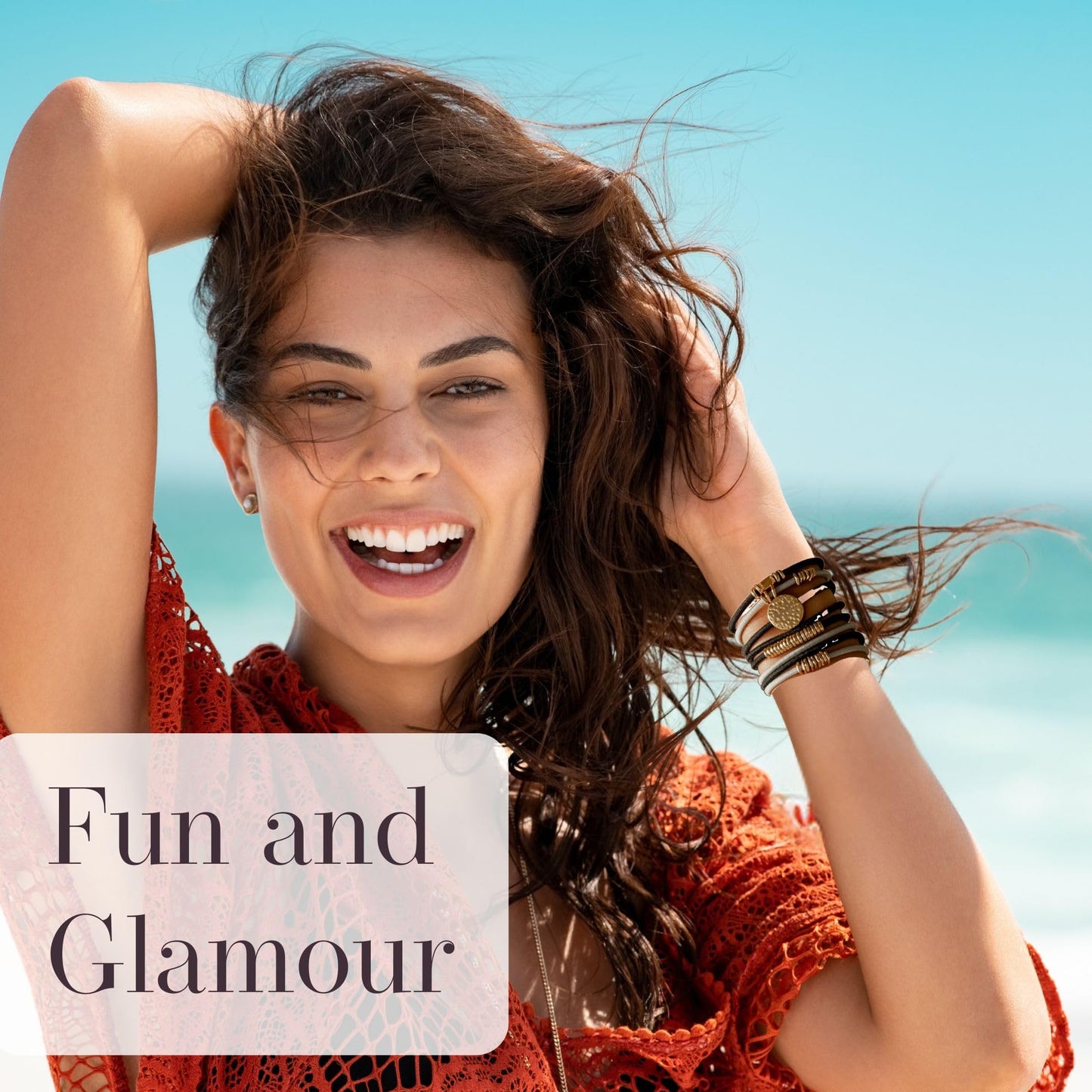 By Lilla Hair Ties for Women No Damage – The Original Bracelet Hair Tie – Hand Made Jewelry with Luxury Elastic and Tarnish Free Gold and Silver – Boho Hair Accessories and Wrist Stacks (Disc)