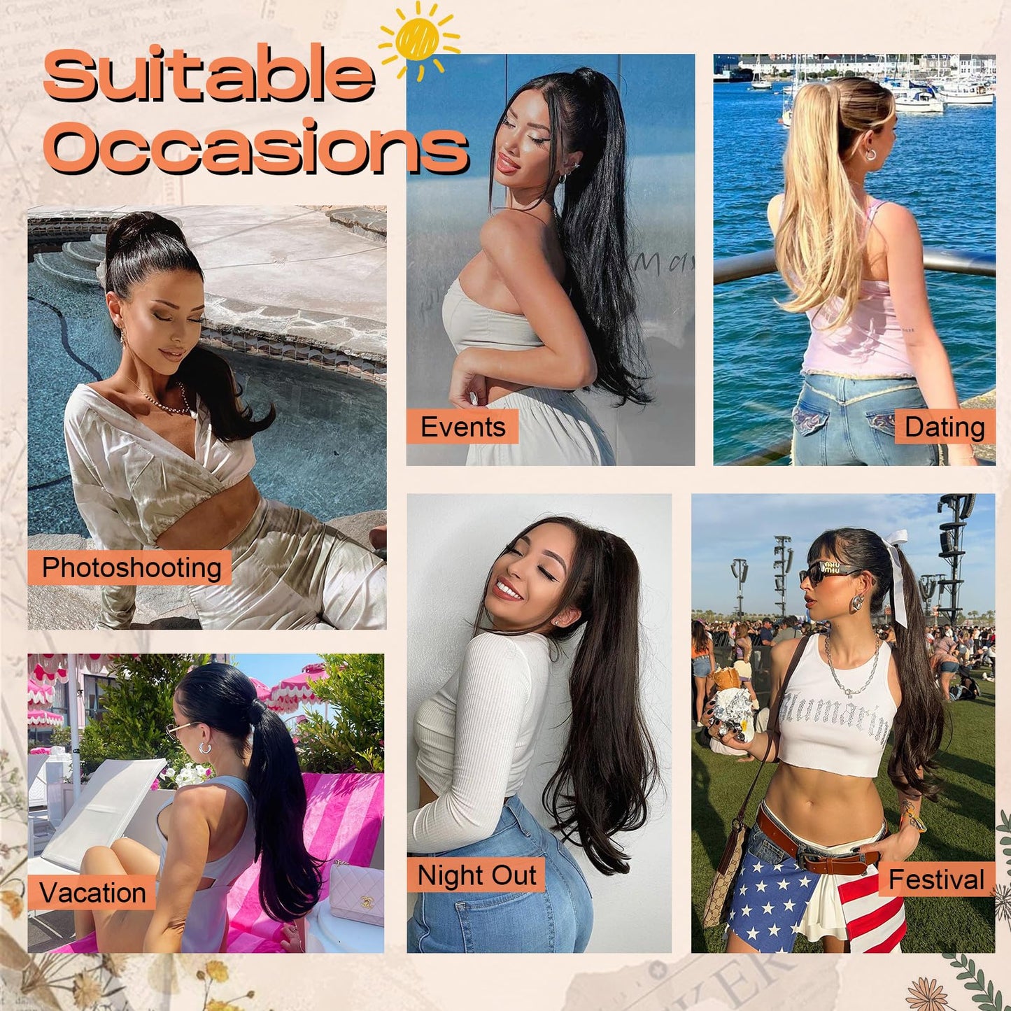 SEIKEA Versatile Drawstring Ponytail Extension, 18" Long Wavy Multi Layered Clip in Ponytail Hair Extensions Stand Up High Fake Pony Tail Soft Natural Synthetic Hairpiece for Women Cool Light Blonde