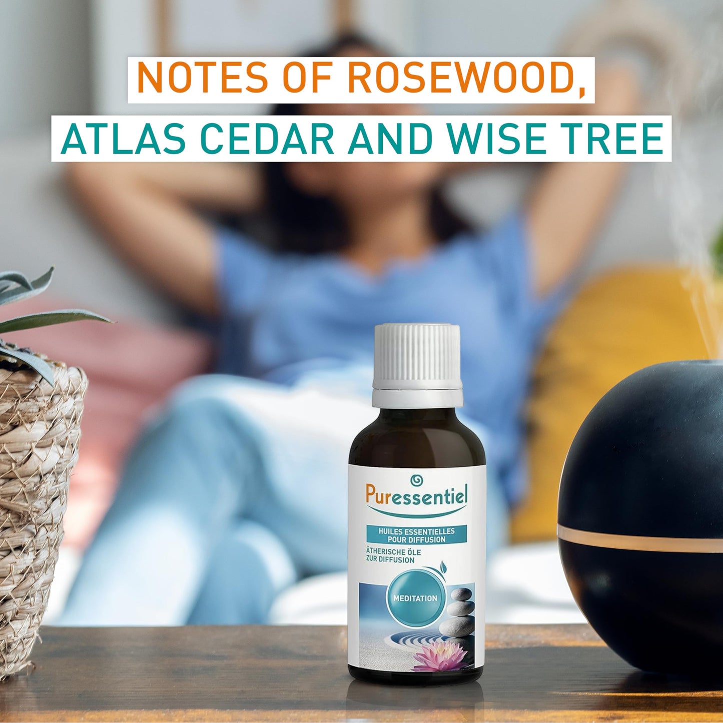 Puressentiel Diffusion Essential Oil - Naturally Derived Aromatherapy Blend - Formulated for Diffusion - Made with Beneficial Essential Oils - Eco-Friendly Products - Meditation - 1.01 oz