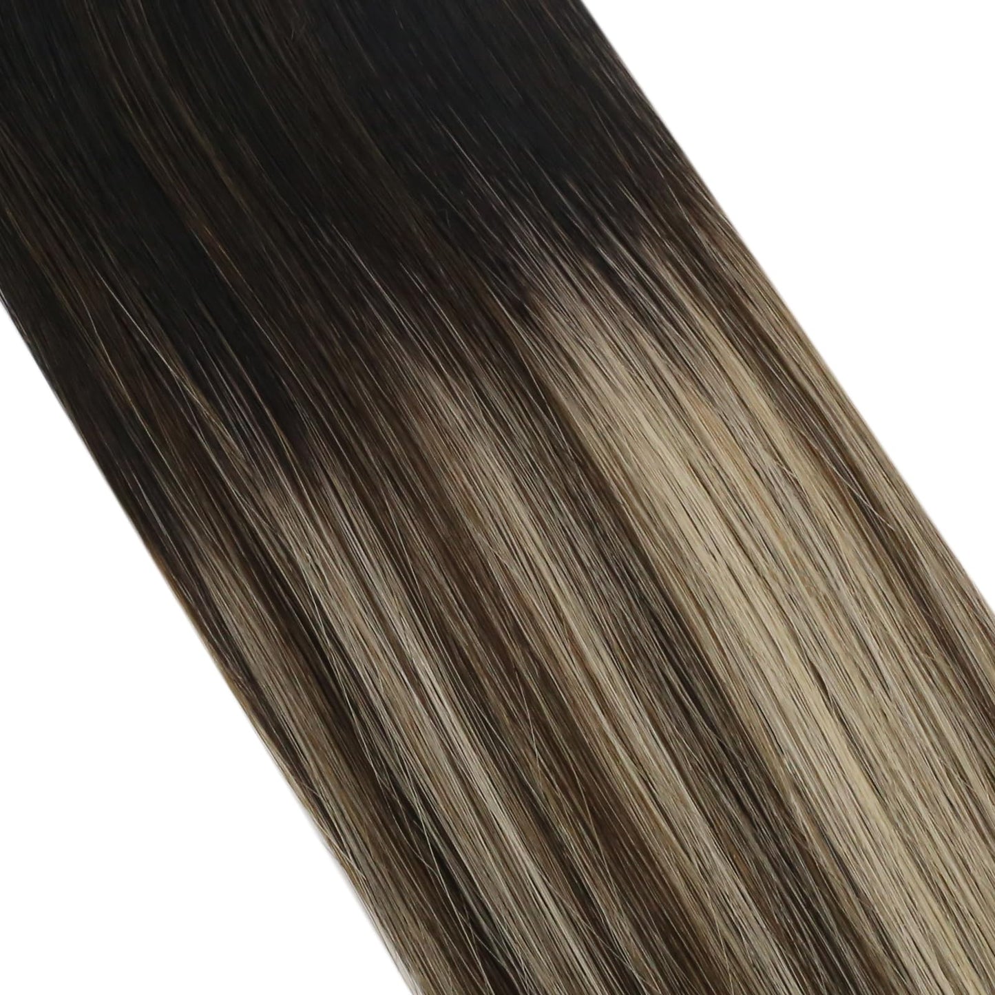Moresoo Tape in Extensions Balayage Human Hair Extensions Tape in Ombre Off Black to Brown Mix with Blonde Glue in Hair Extensions Real Human Hair Seamless Glue in Hair 12 Inch #1B/3/27 20pcs 30g