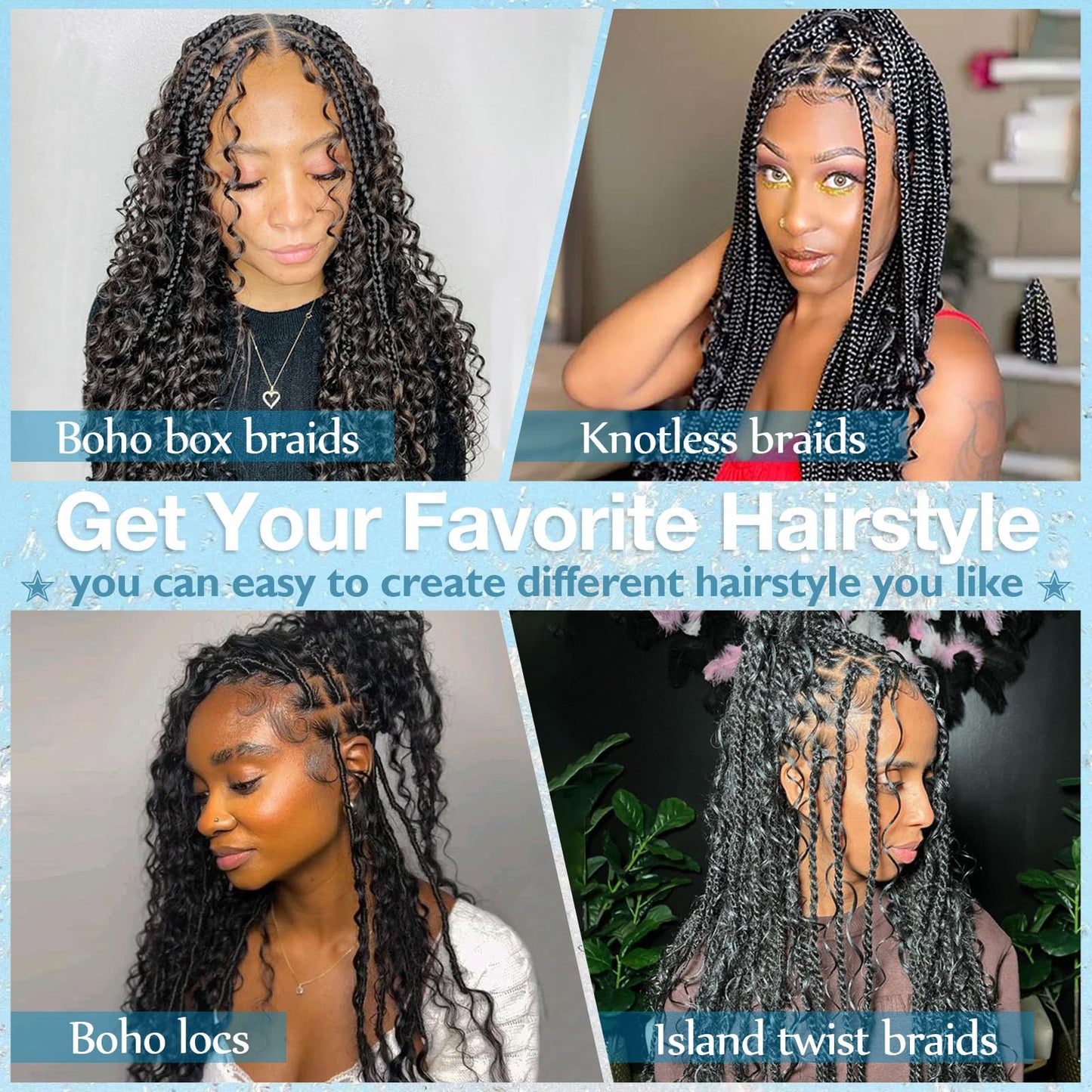 Eacia 28 Inch Deep Wave Bulk Braiding Hair for Boho Braids 2 Bundles 200g Natural Black Curly Braiding Hair for Micro Twist No Weft Wet and Wavy Braiding Hair Extensions (#1B,100g/bundle)