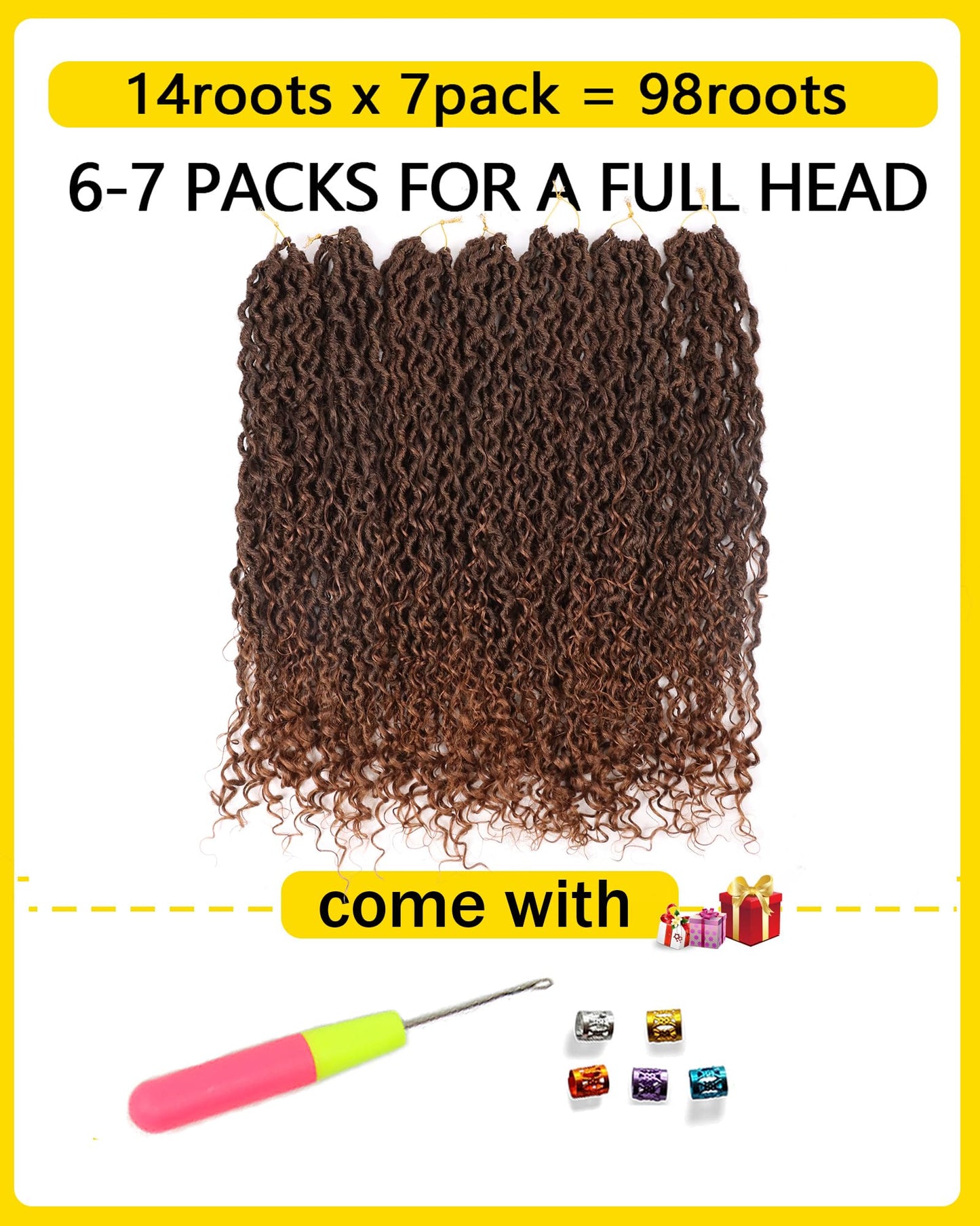 Goddess Locs Crochet Hair 30 Inch Long Faux Locs Crochet Hair for Black Women Pre Looped Crochet Locs with Curly Ends Curly River locs Crochet Braids (T1B30)