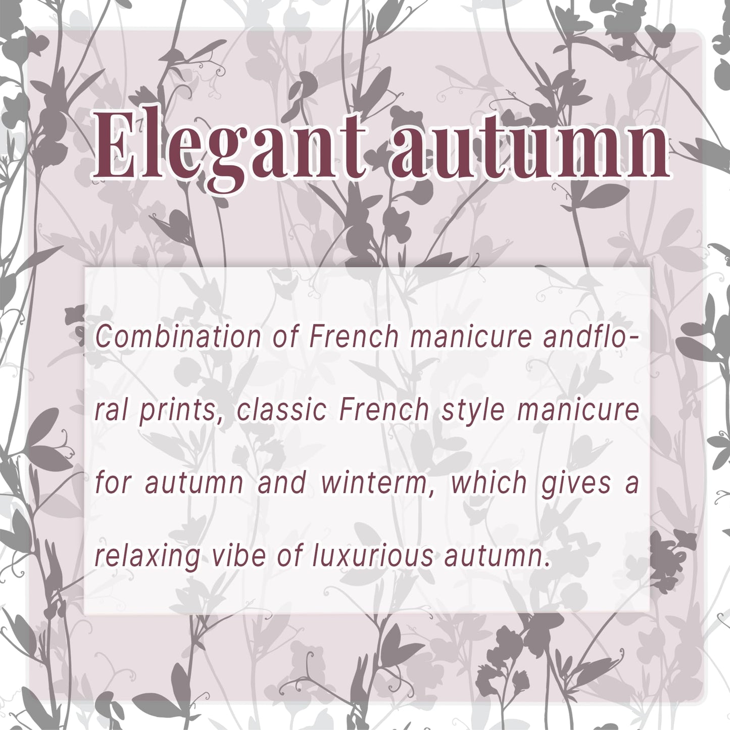 GelMala Gel Nail Strips Floral French Tip Fall Nail Art Design, Long Lasting, Easy to Apply&Remove - Gel Strips French Nail Wraps, Easy for Beginners (Elegant Autumn)