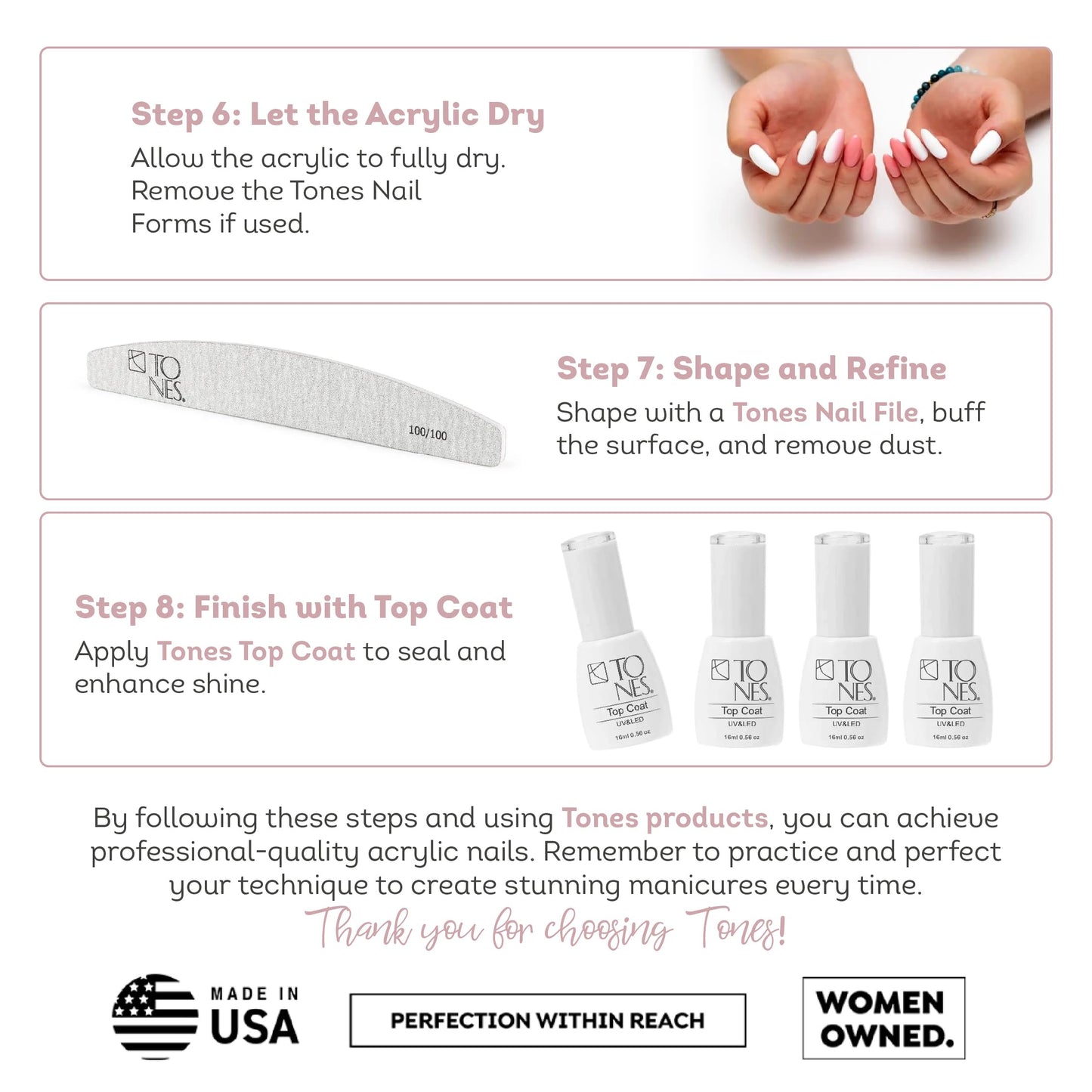 Tones Coverland Acrylic Nail Powder "Naughty Or Nice" - Limited Edition Acrylic Powder for Nail Design, Sculpting, and Masking Nail Bed Imperfections - Professional Acrylic Nail Supplies - (1.5 Oz)