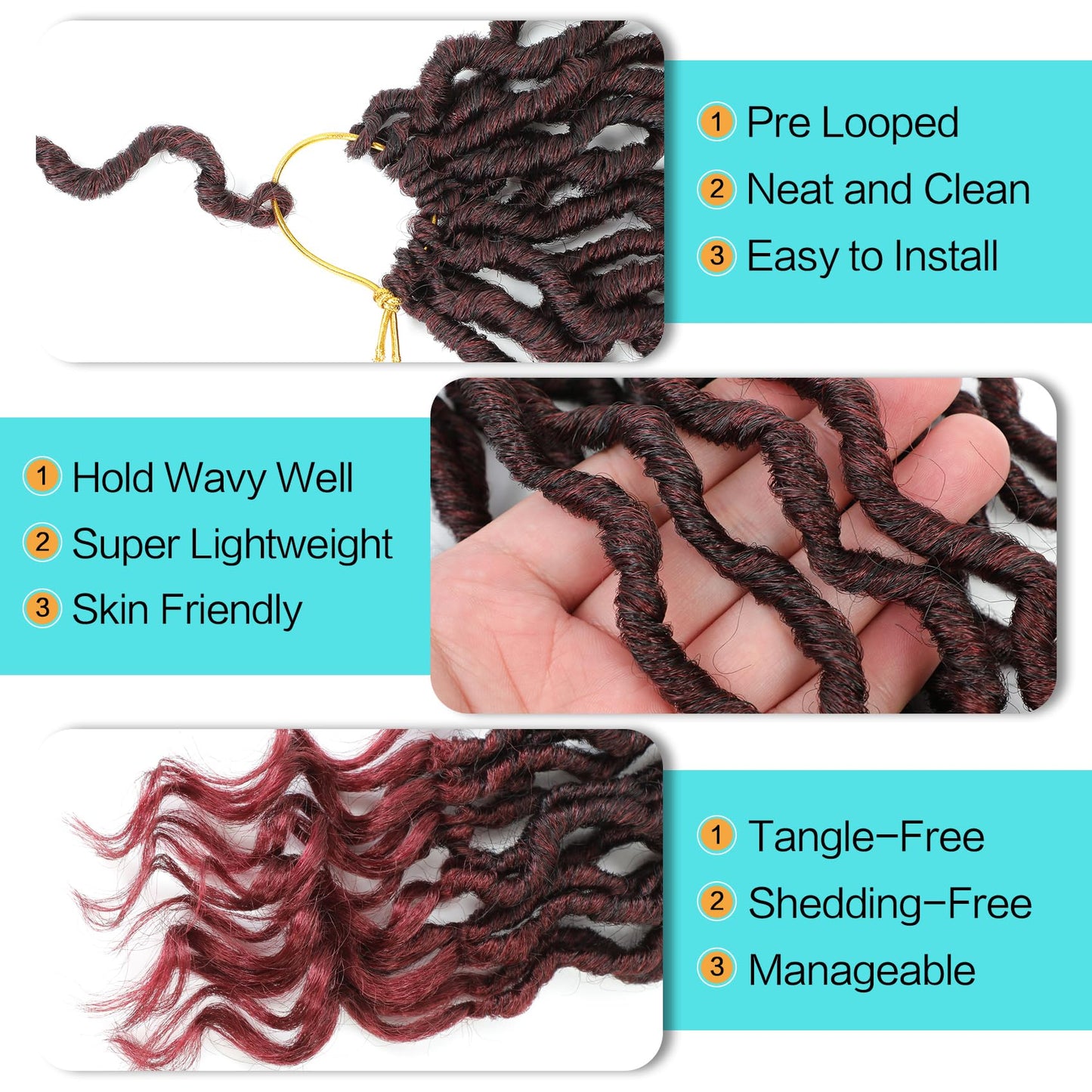 Karida Goddess Locs Crochet Hair 12 Inch, 8 Packs Upgraded Crochet Hair for Black Women, Pre Looped Crochet Faux Locs With Curly Ends (12 Inch (Pack of 8), TBUG#)
