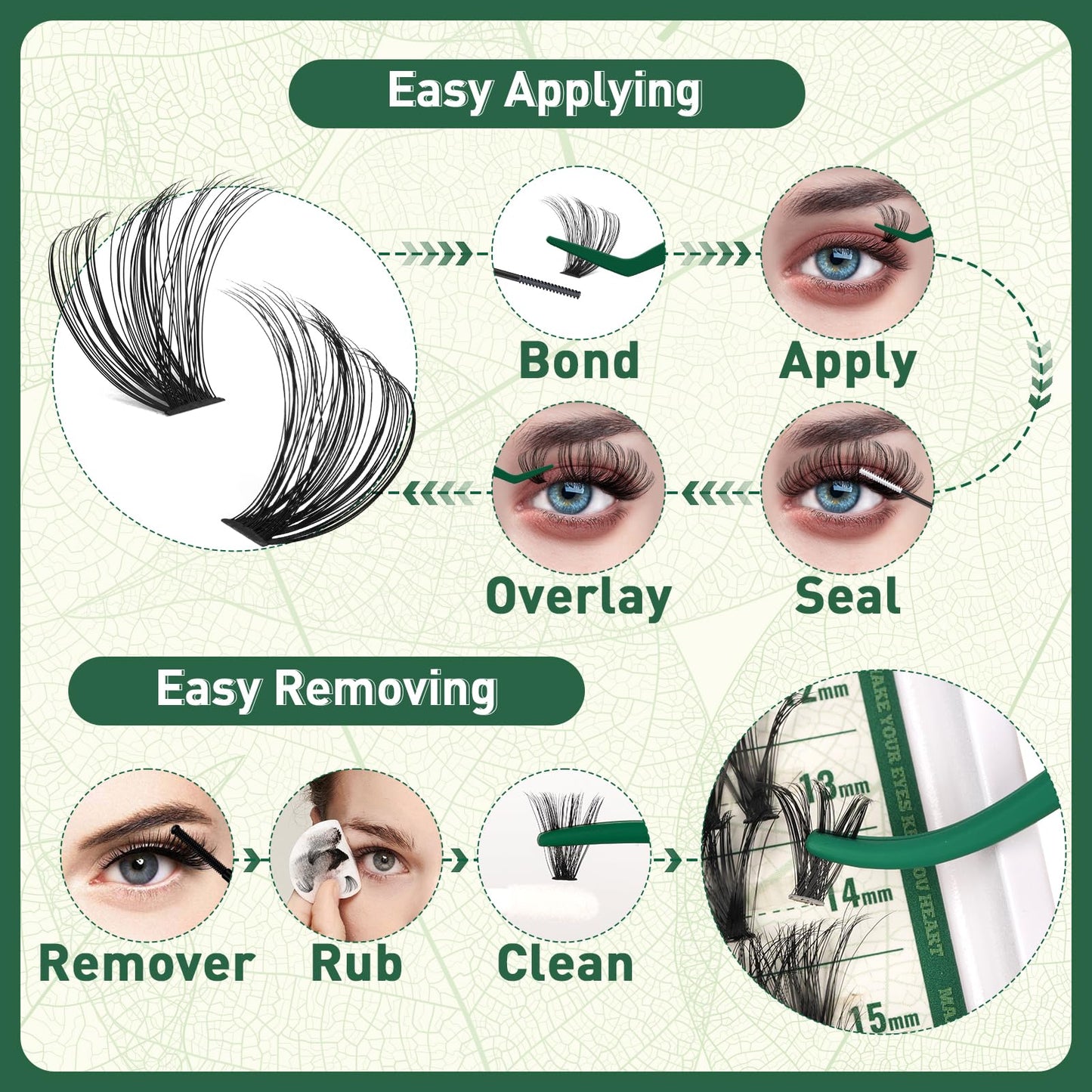 Lash Clusters 320Pcs Eyelash Clusters KEYYOU 60D+80D D Curl 9-16MIX Clusters Lashes Super Soft Wispy DIY Eyelash Extension at Home(60D+80D-D,9-16MIX)