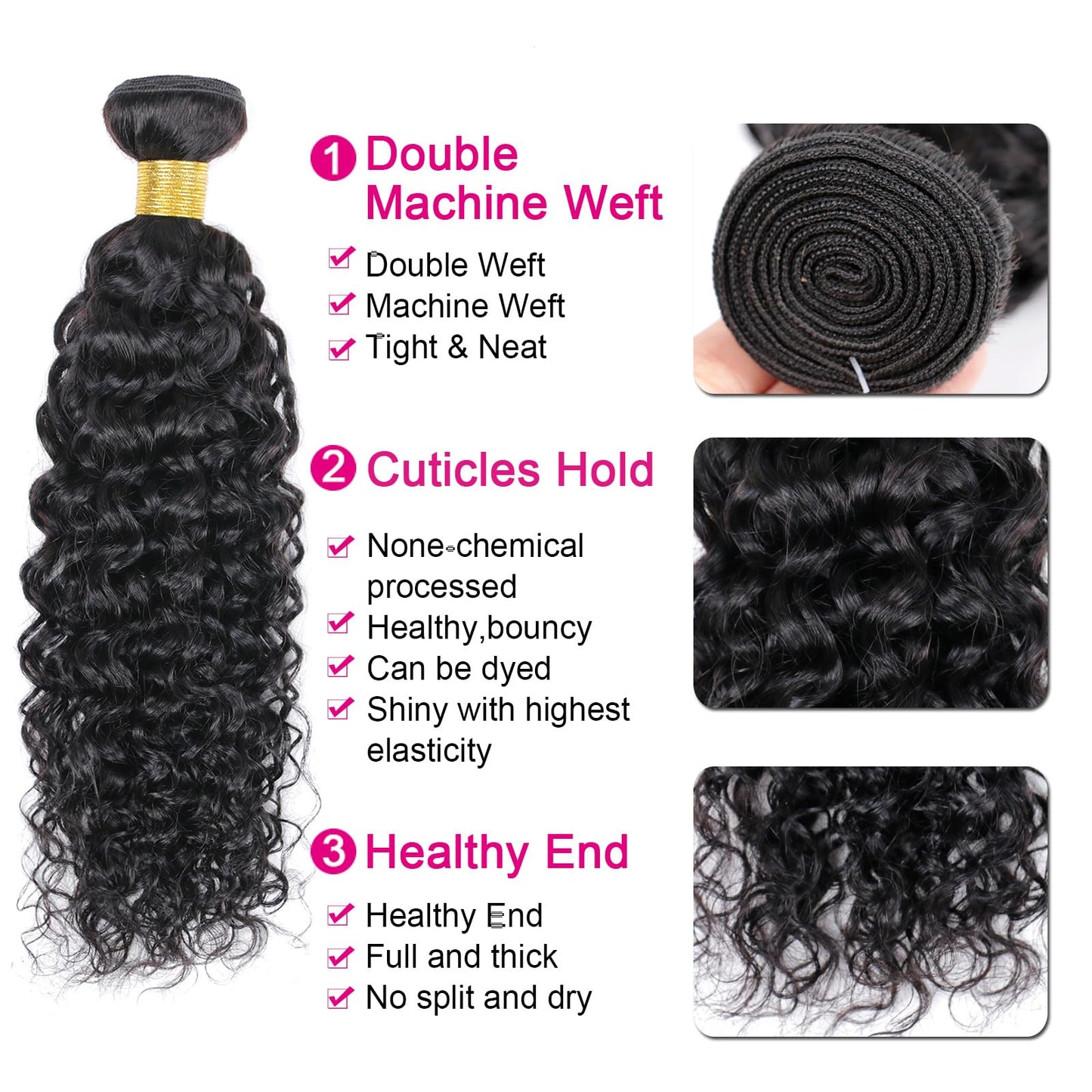 Viyaviya Brazilian Human Hair Bundles Water Wave Bundles Wet and Wavy Human Hair Weave Bundles Brazilian Curly Hair Bundles Extensions Water Wave Bundles 26 Inch Natural Color for Black Women