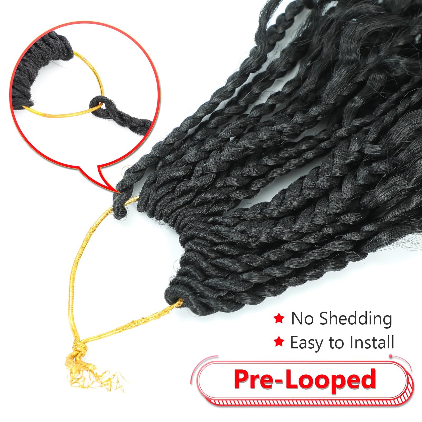 8 Packs Crochet Box Braids- Boho Box Braids Crochet Braids Hair 10 Inch Bohomian Box Braid Crochet Hair Synthetic Braiding Hair Goddess Box Braids Crochet Hair for Black Women (1B)